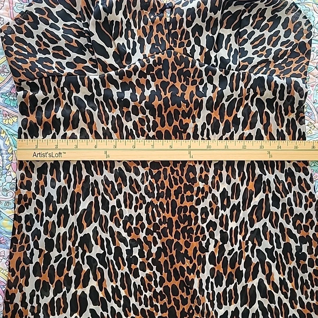 Vtg Vanity Fair Leopard Print Babydoll Slip Dress Size S USA Animal Rockabilly