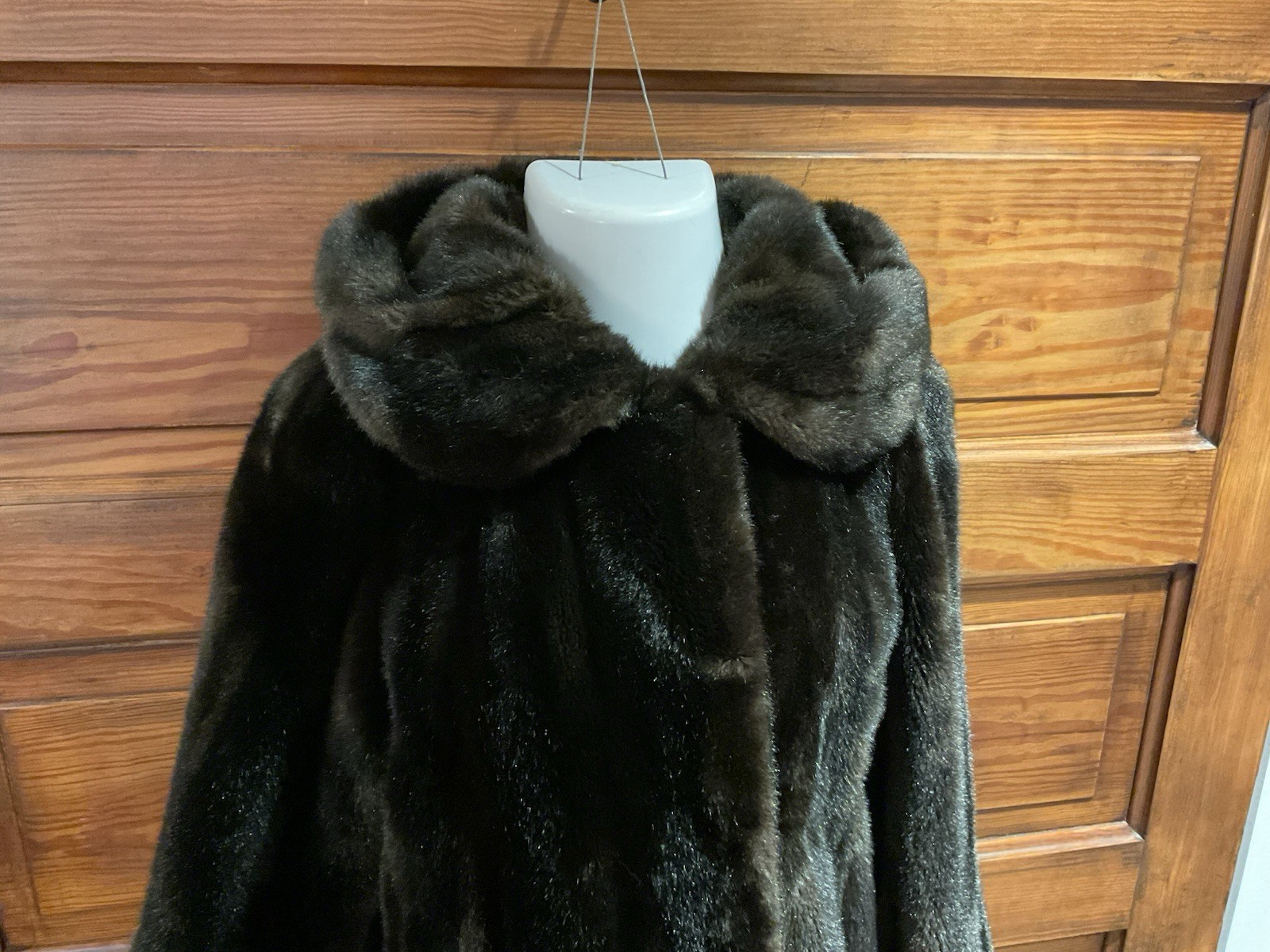 Vtg Tissavel France Country Pacer Faux Mink Fur Coat S/M Jacket Mob Wife 1970s