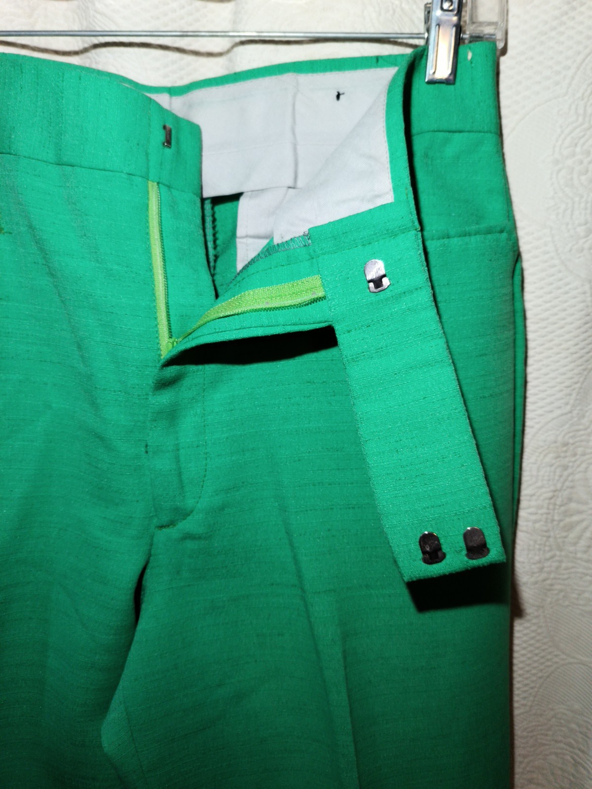 Vintage Hells Bells By Primo Bell Bottom Green Slacks Retro Hippie Flare Pants