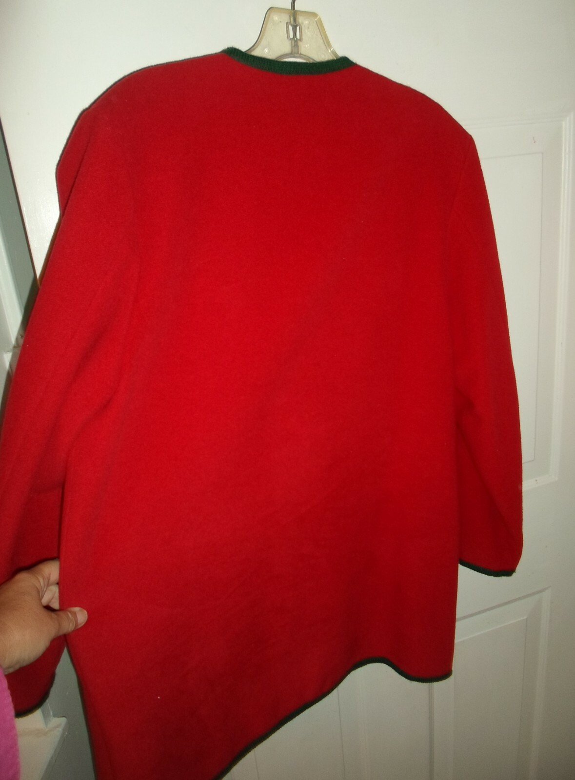 Sailer Trachten Wool Blend Sz 40 Jacket/Blazer Red Green Trim Floral Embroidery