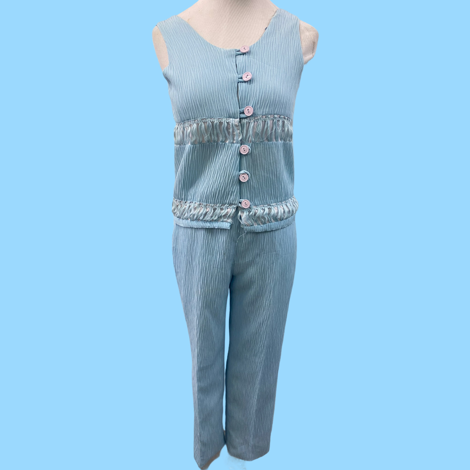 Vintage 1960’s 2 Piece Outfit Ulla By Vicki Cooper Boho Chic Hippy Style S/M