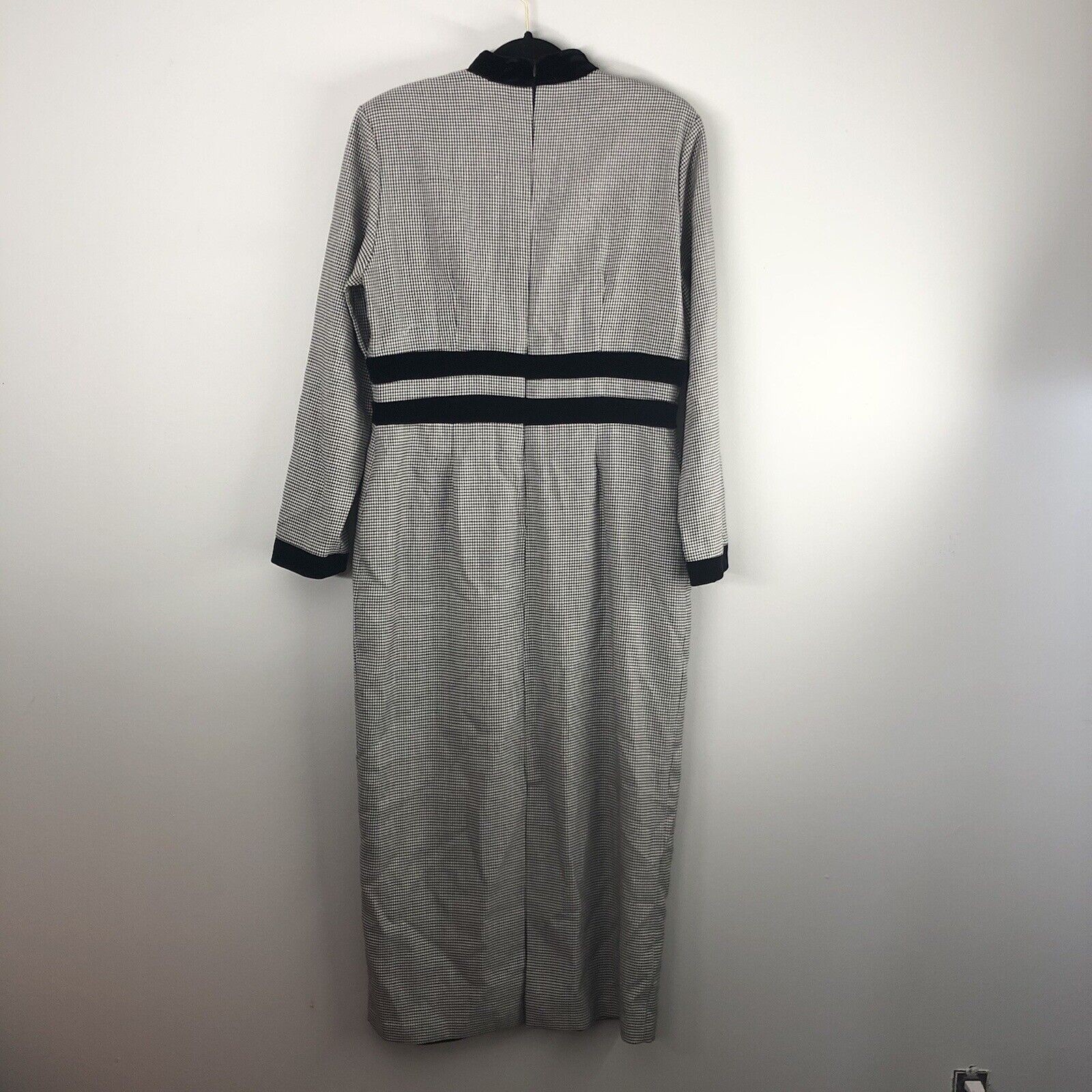 Misty Lane Womens Size 12 USA Union Made Houndstooth Maxi Dress Holiday Vintage