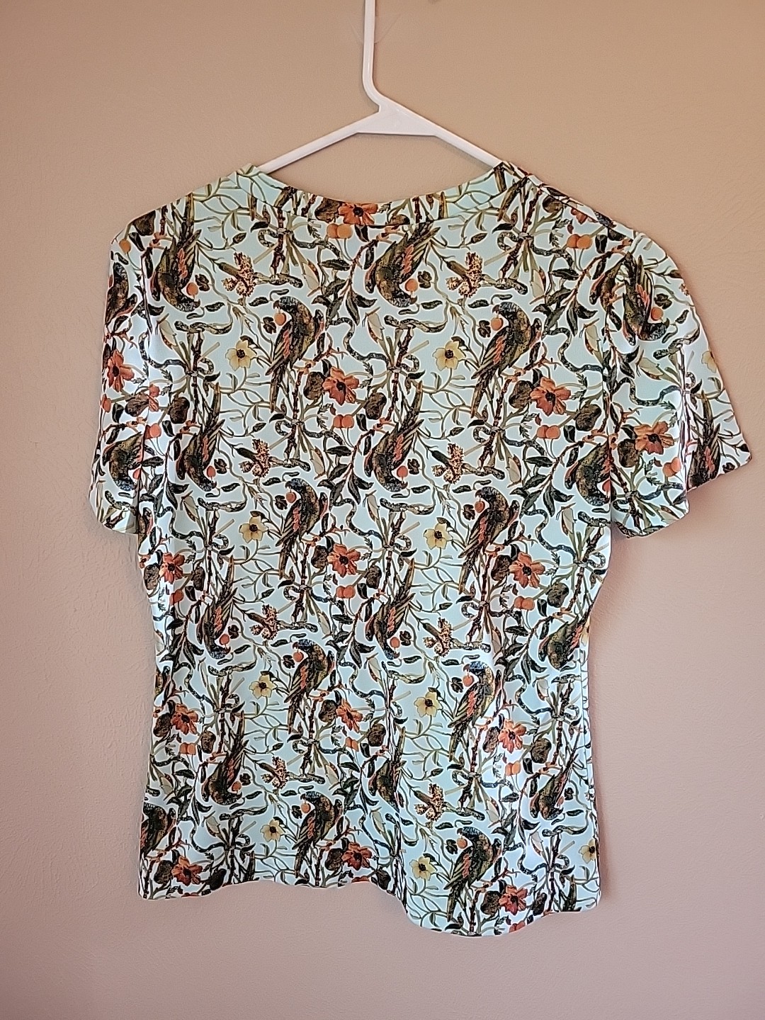 Vintage Lucky Tops By L&K Birds Flowers Parrot 1970s Women’s Small Tropical Boho