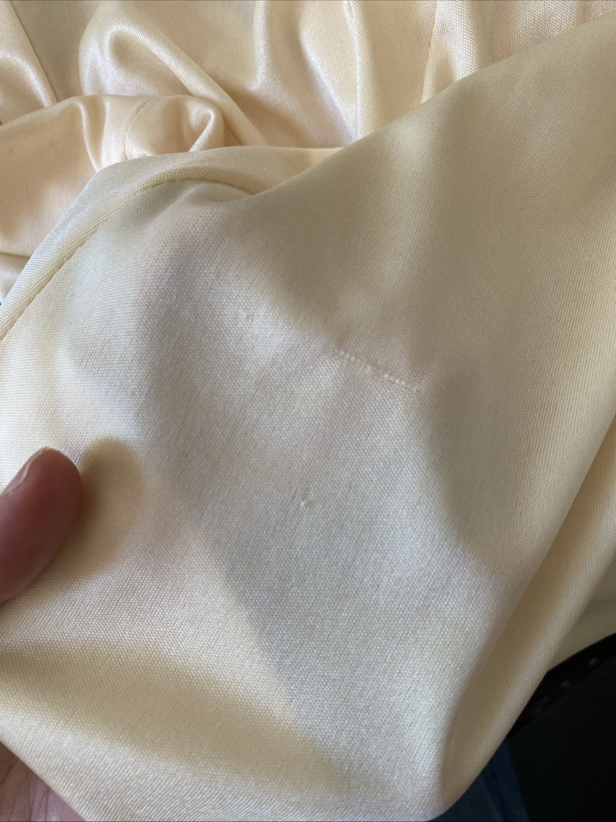 True Vintage 1970s Disco Career Dress Cream/Yellow Tie Belt Sz S?