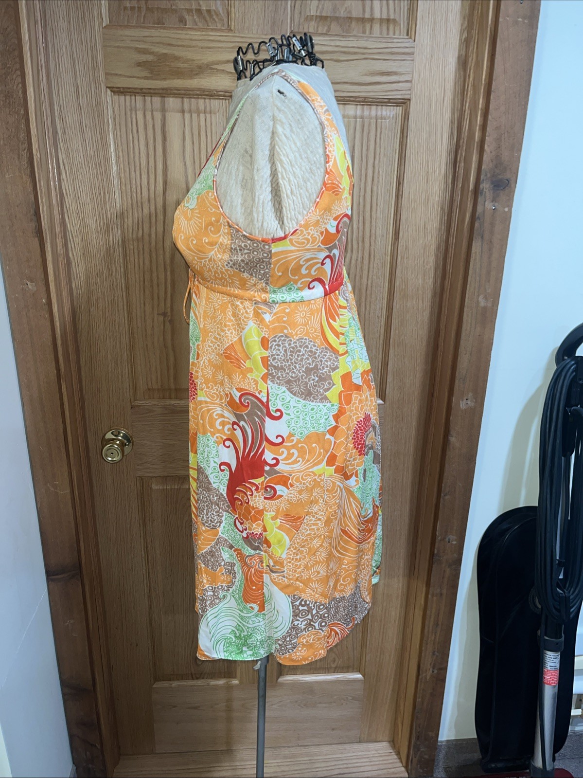 Vtg 60s Gossard Artemis Sheer Nylon Dress/Night Gown Bright Floral Read