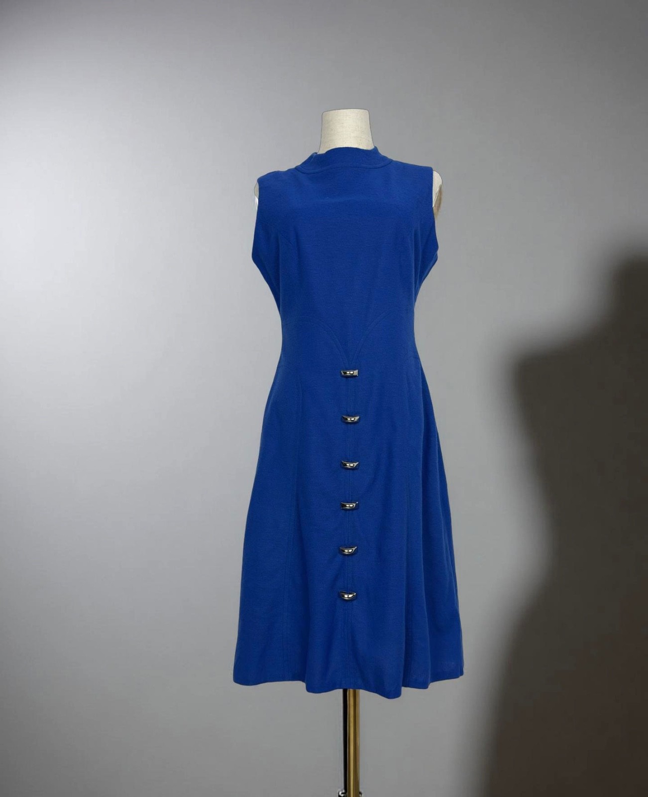 Berkertex Mayfair Vintage Retro Dress 60-70s Blue Size 16 UK ≈ L
