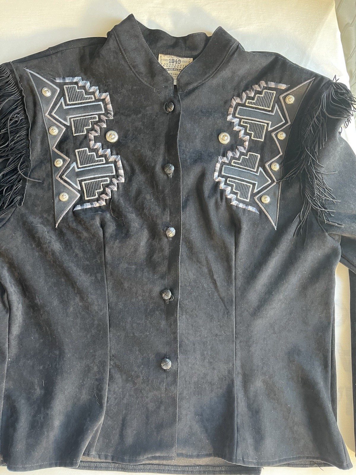 Vintage Western Fringe Shirt Southwestern Embroidered Ranchwear Women’s