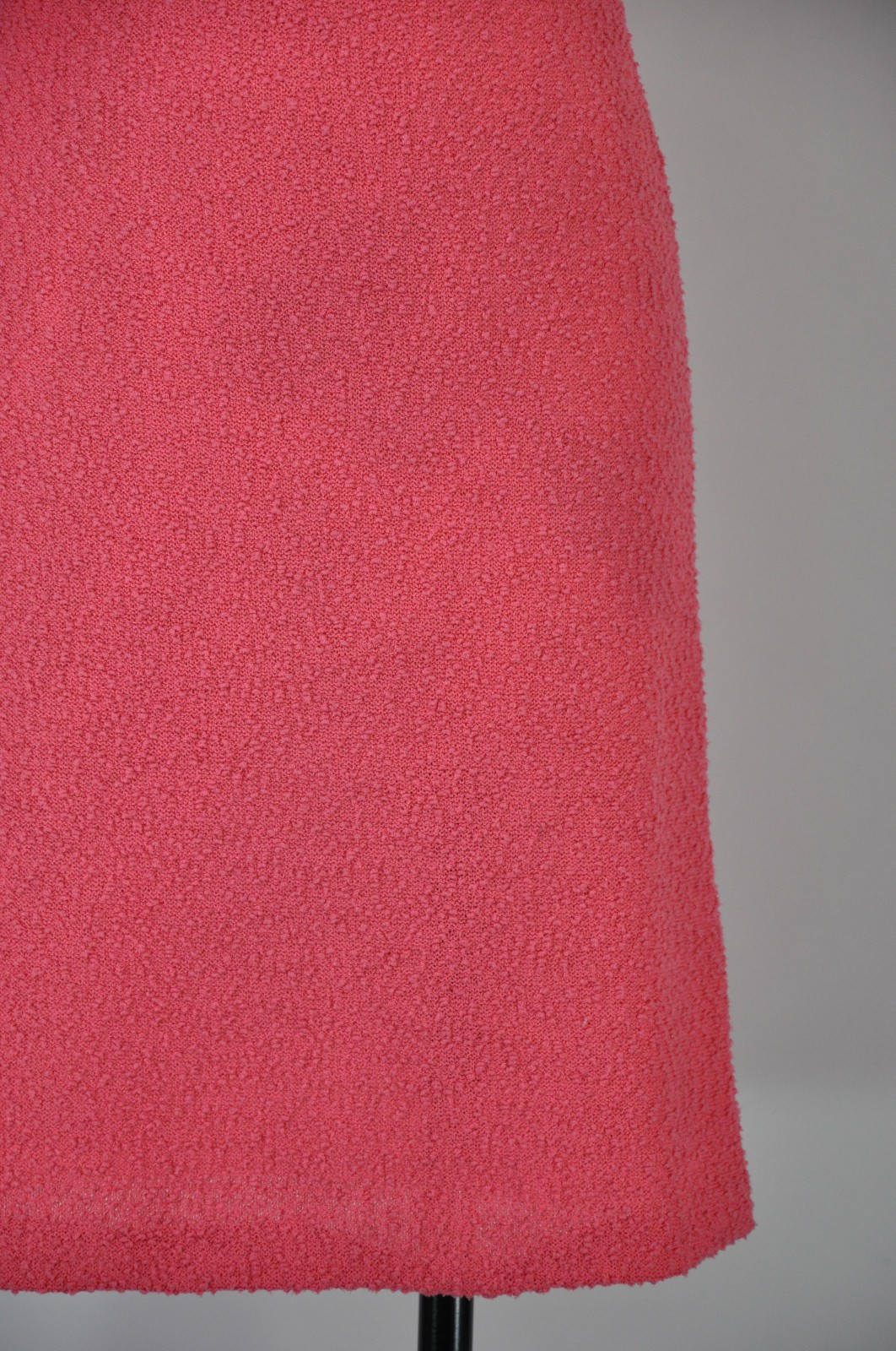 60s Vintage Salmon Pink Cotton Boucle Knit Short Sleeve Sweater Dress Women XS S