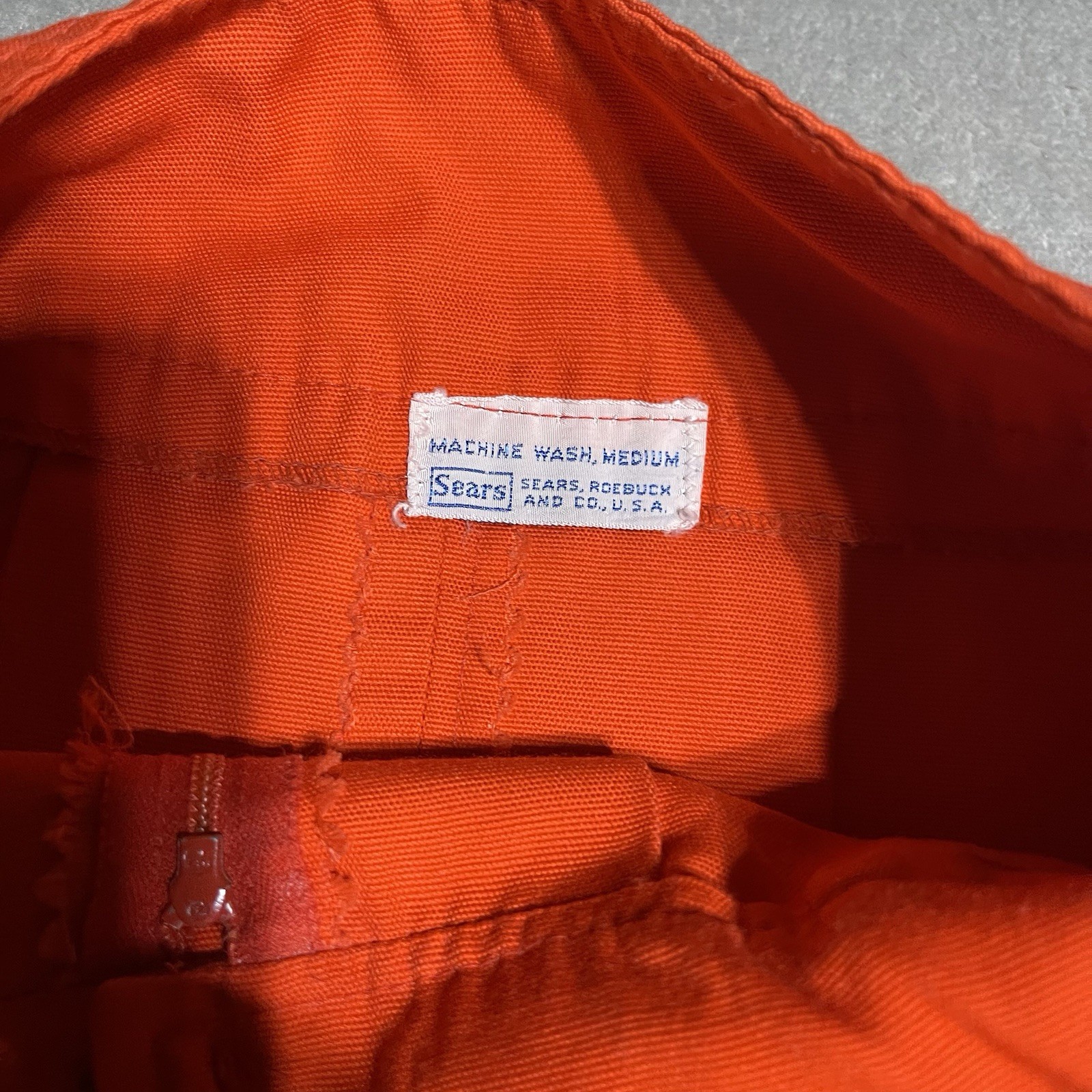 True Vintage 70s Sears Shorts Womens XS Orange Pockets Skort Flaw