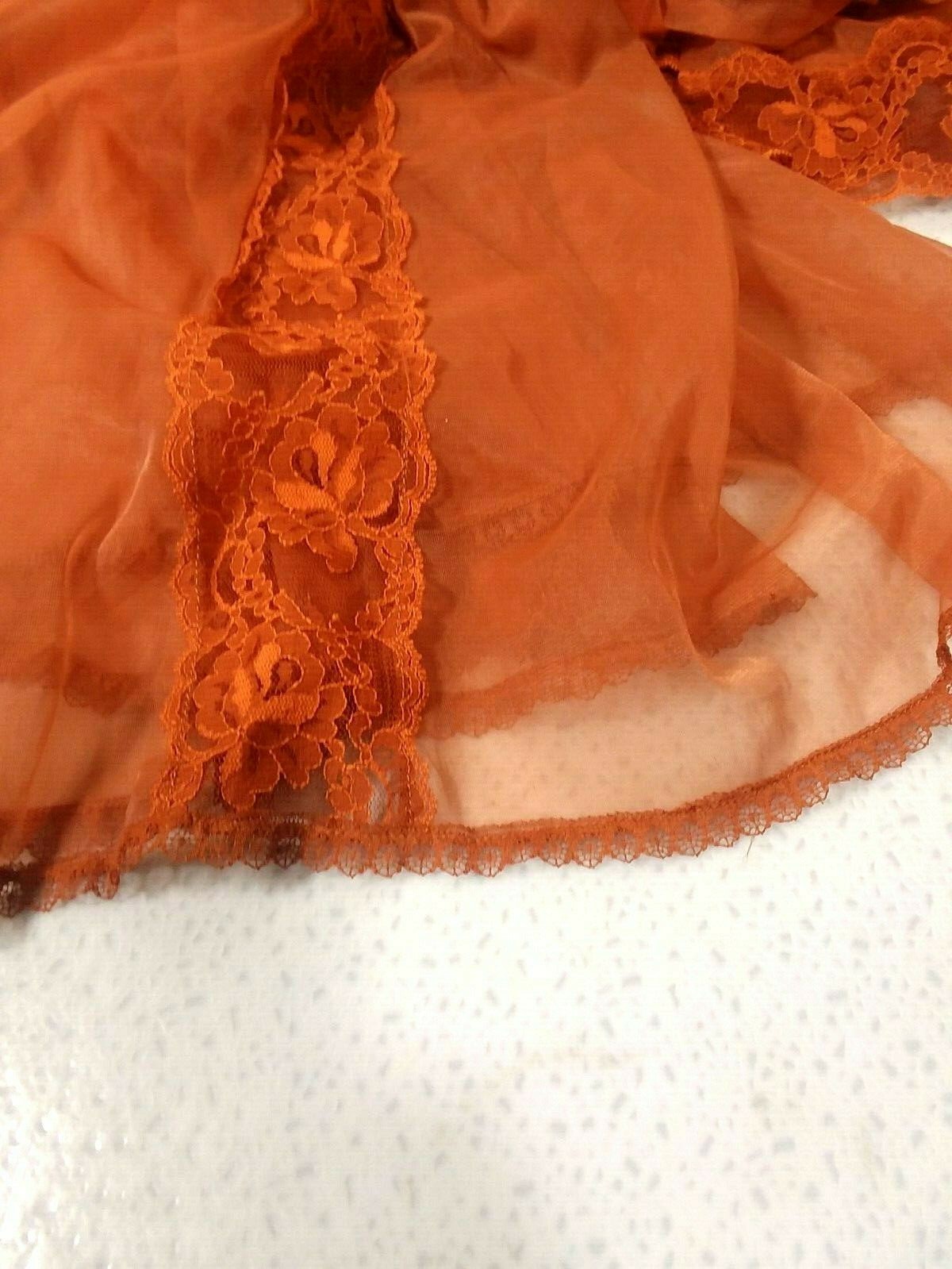 Vintage Jenelle of California Sheer Robe Womens S Lace Nightie Cov 9.19 BC
