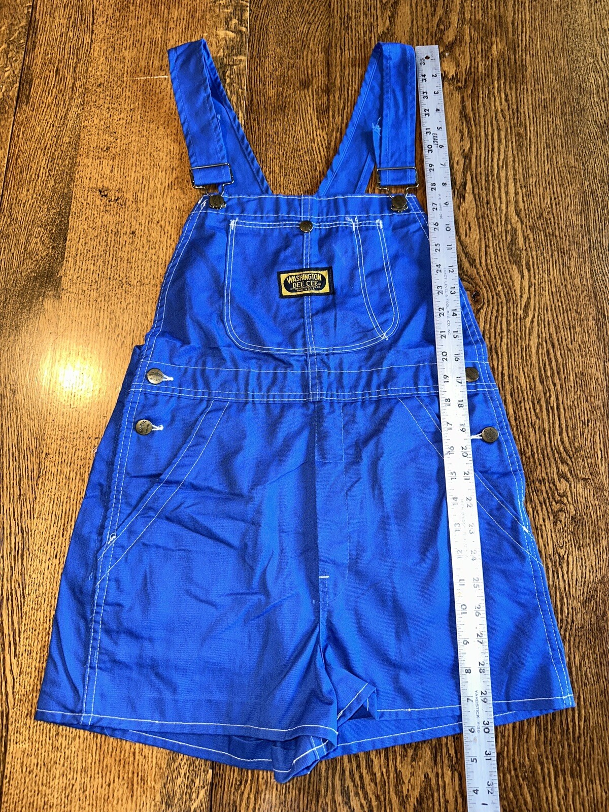 Vtg Washington Dee Cee Overalls Shorts Shortalls Blue 11/12 Not Denim Made USA