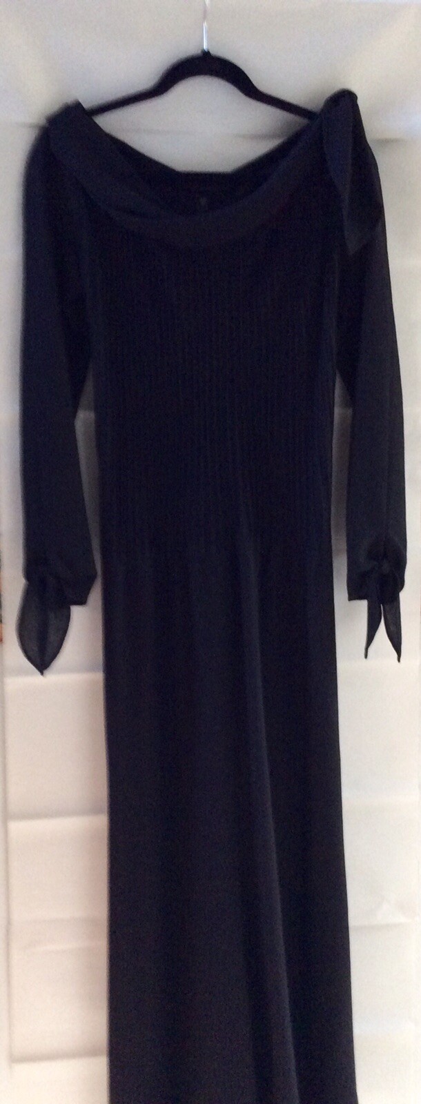 Rare Vintage Christian Lacroix, Paris, Black Long Sleeve Maxi Dress, 42 / 8 – 10