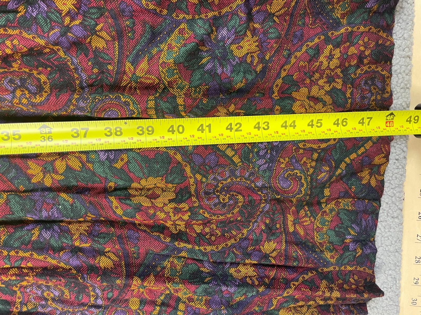 VINTAGE K.C. SPENCER paisley floral pleated maxi long sleeve size 8