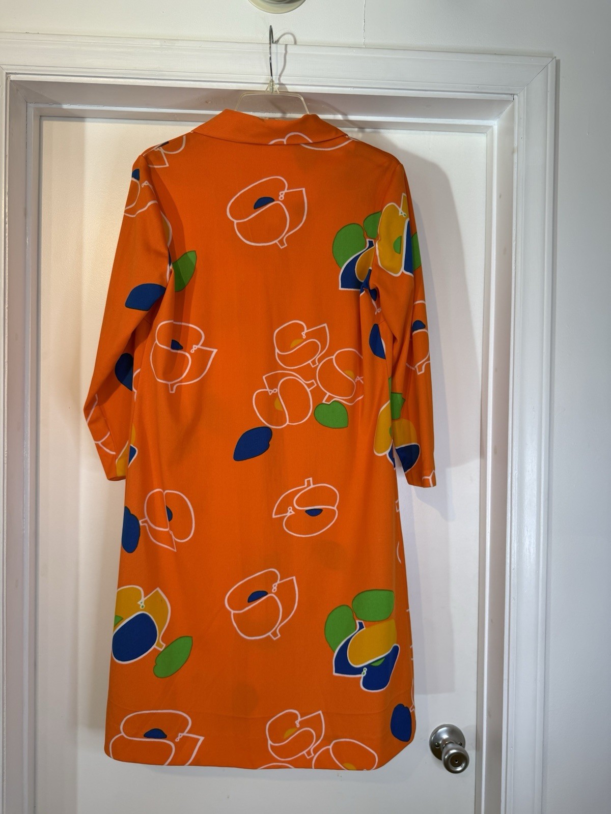 Sears Fashions Vintage 28 Dress Orange Cool Zipper Pull Long Sleeve