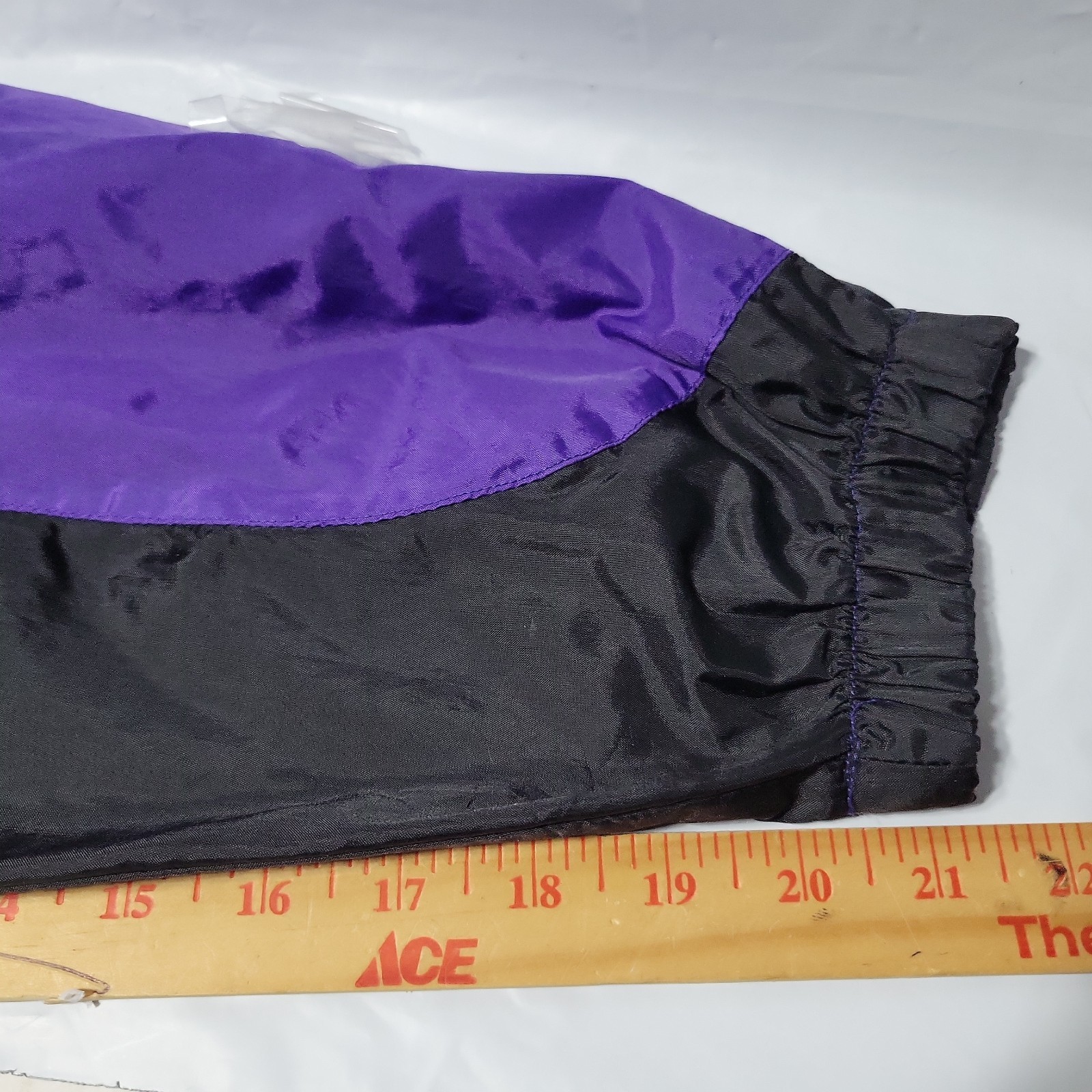 80s 90s L Windbreaker Set Jacket Pants Retro Purple Blak Track Suit Jacket Pants