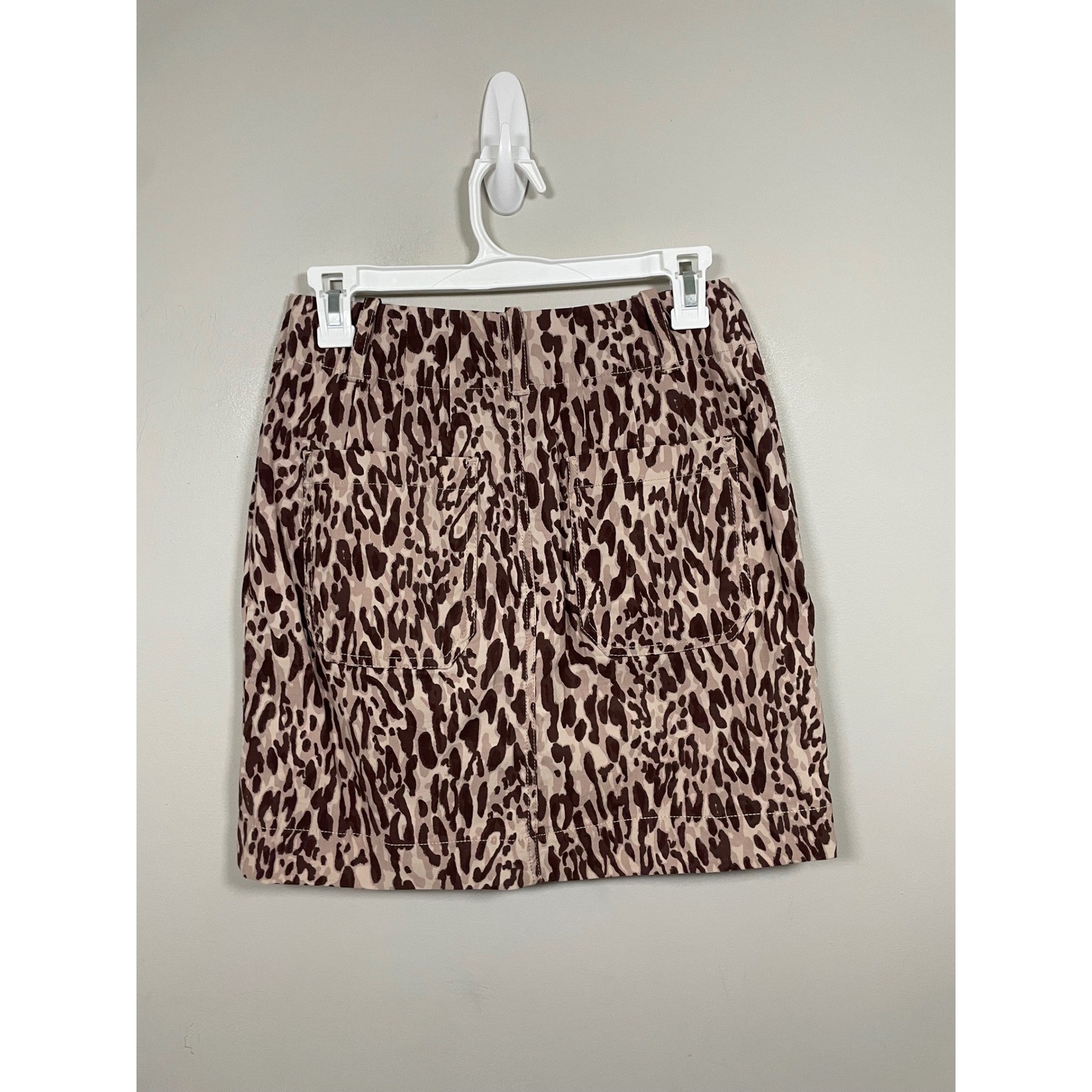 Anthropologie Maeve Colette Mini Skirt in Animal Print Size XS Classic Feminine