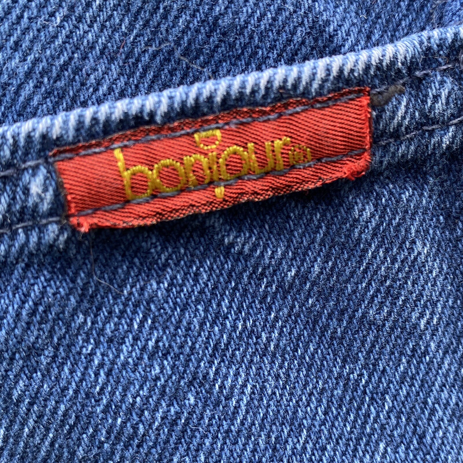 Vintage Bonjour Button Fly High Waisted Medium Wash Denim Shorts Made in USA