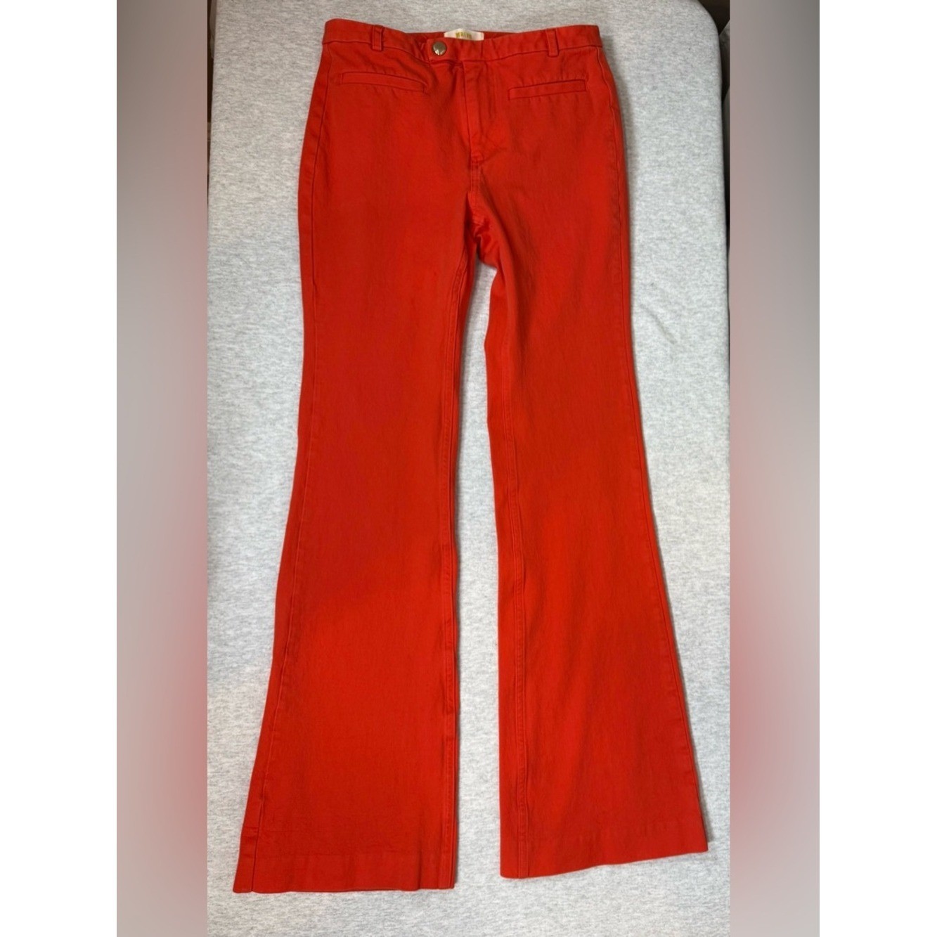 Anthropologie Maeve Stretch Slim Bootcut Trousers – Tomato Red – Size 0