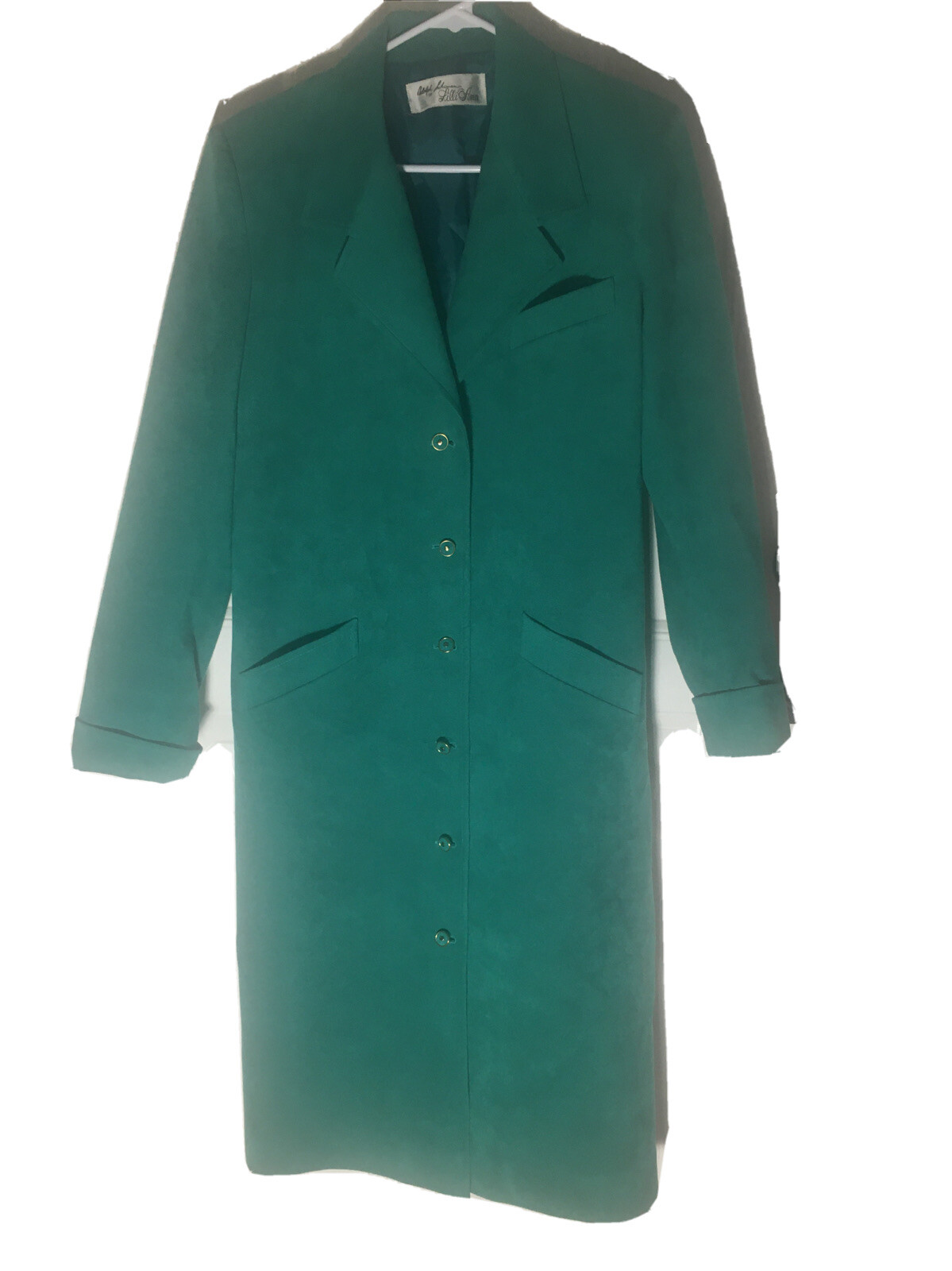 Vintage Adolph Schuman for Lilli Ann Green Suede UltraSuede Trench Coat ILGWU