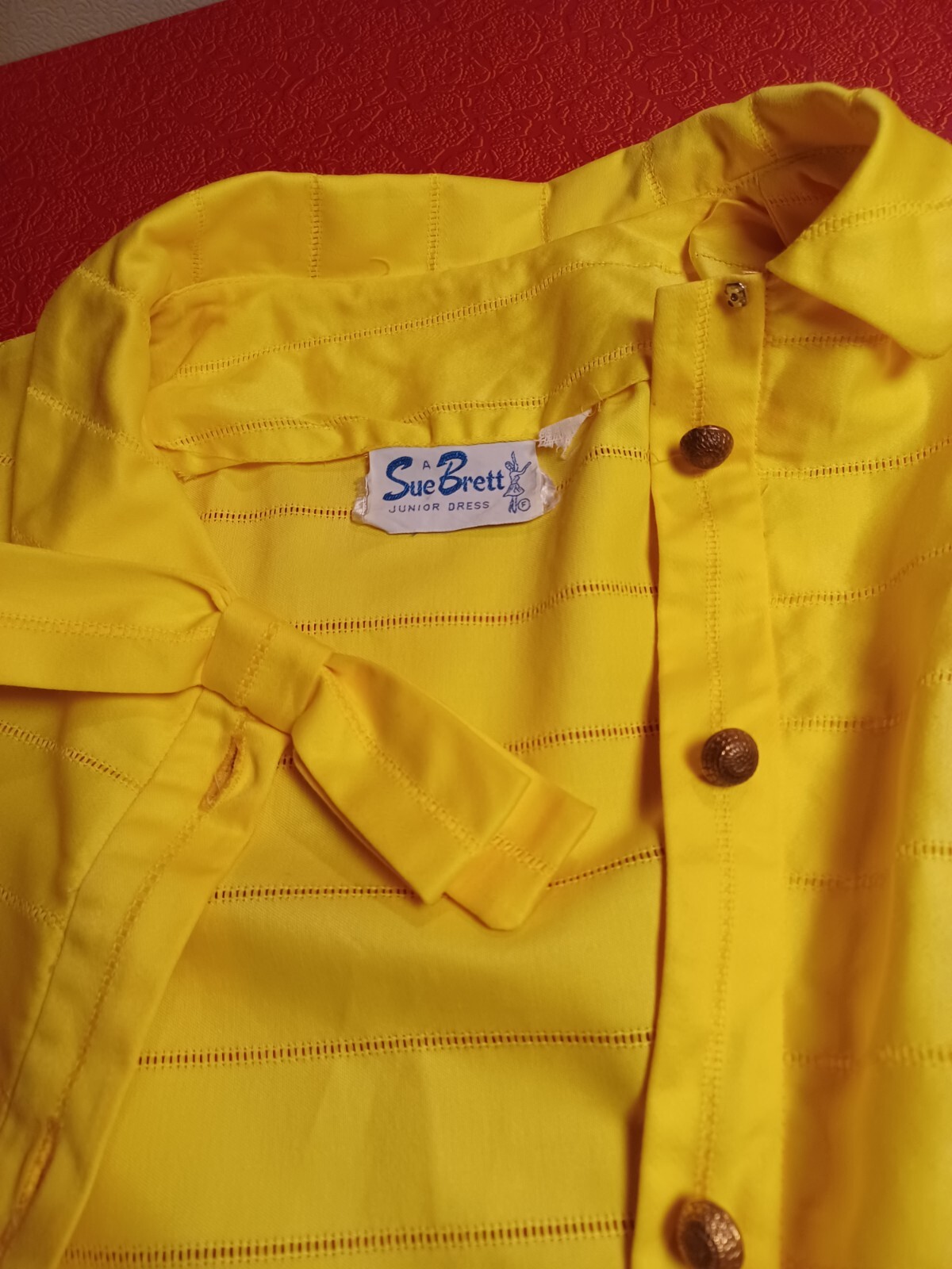 True Vintage Mid-century 1960s Lemon Yellow Mod Dress UNION LABEL Sue Brett MCM