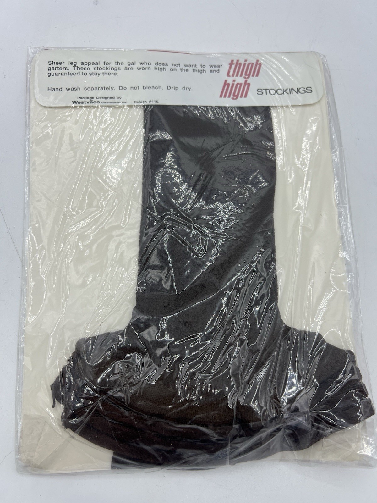 VTG Thigh High Stockings TH First Quality Coffee Small Fits 8 1/2-9 100% Nylon