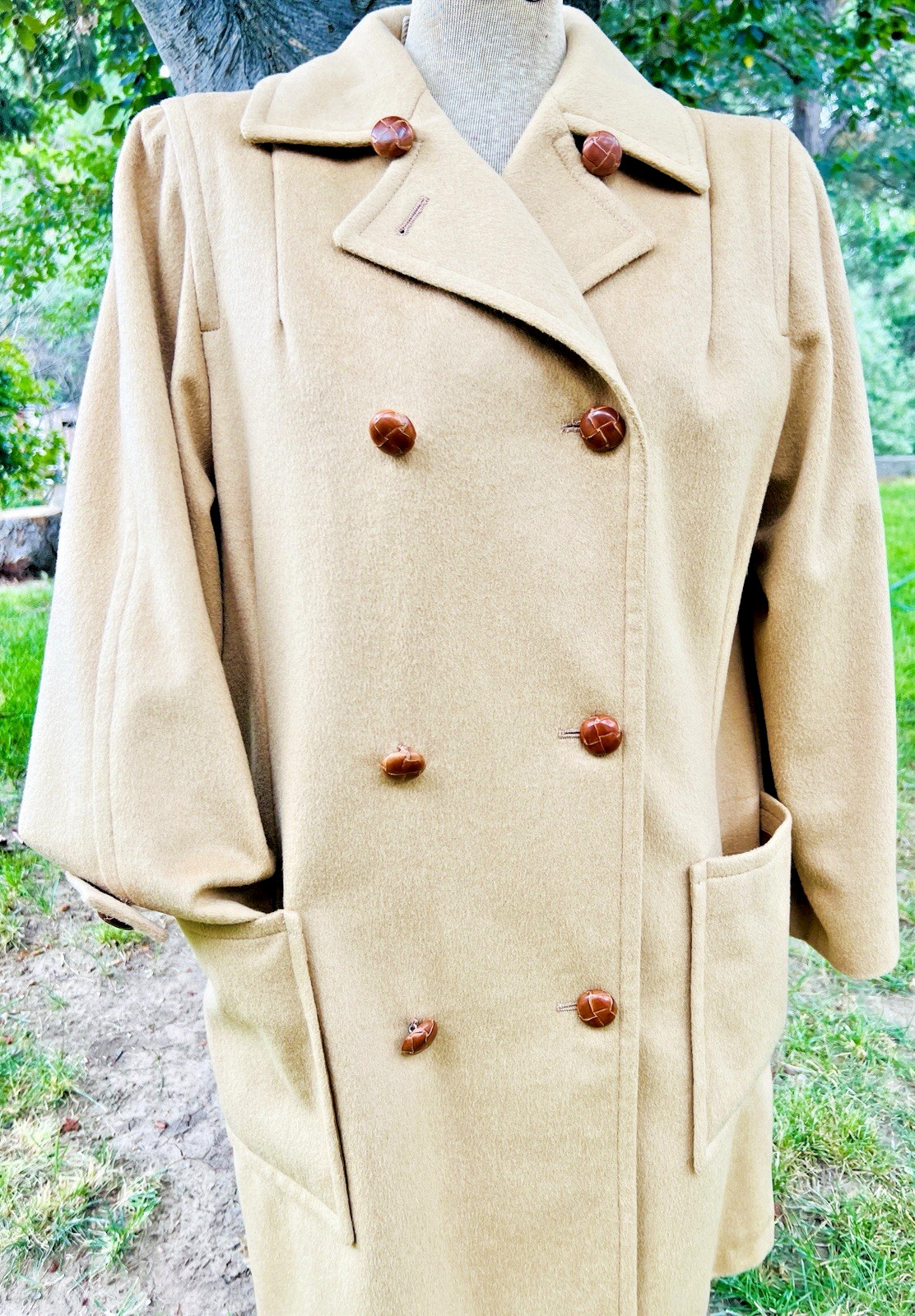 Riel Coat Co. Vintage Wool and Cashmere Coat Made in the USA Camel Color XL