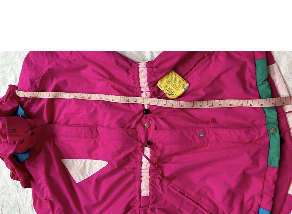 Awesome! VINTAGE Obermeyer Ski Jacket Pink Colorblock 80s Retro Size 10 L/XL