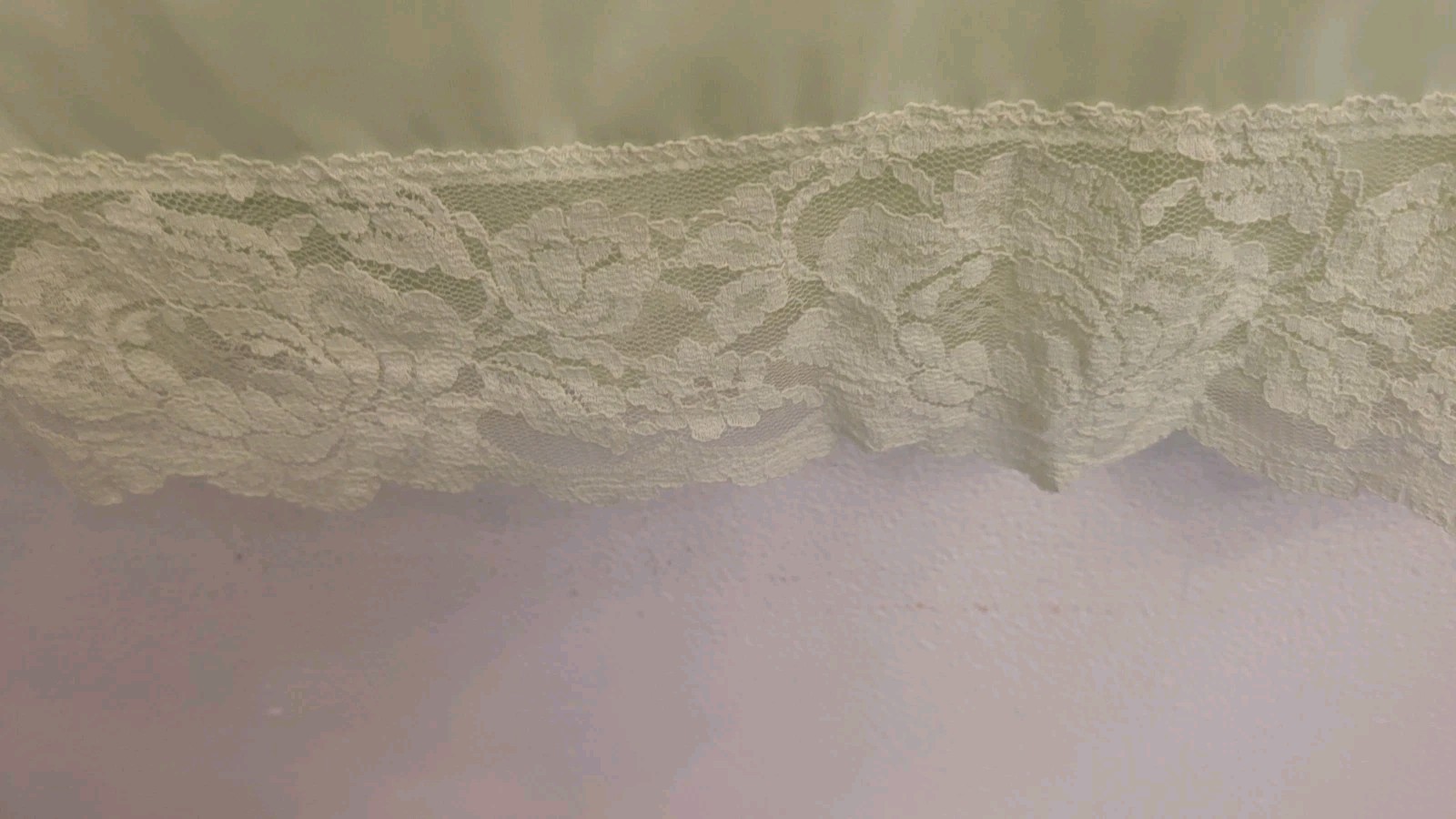 Monsanto Slip Dress L38 Lace Trim Green Nylon Satin Short Ajust.straps U.SA Vtg