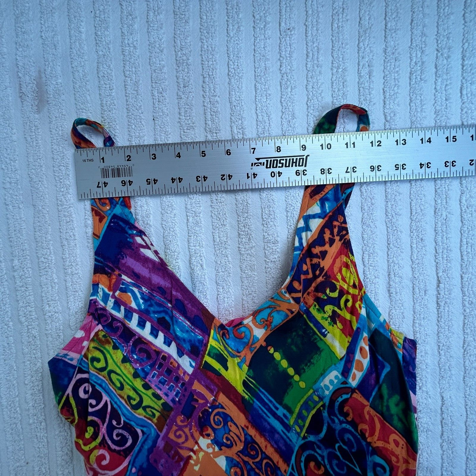Vintage Jams World W331-Harm Harmony Maxi Tank Dress Small Multicolor Sleeveless