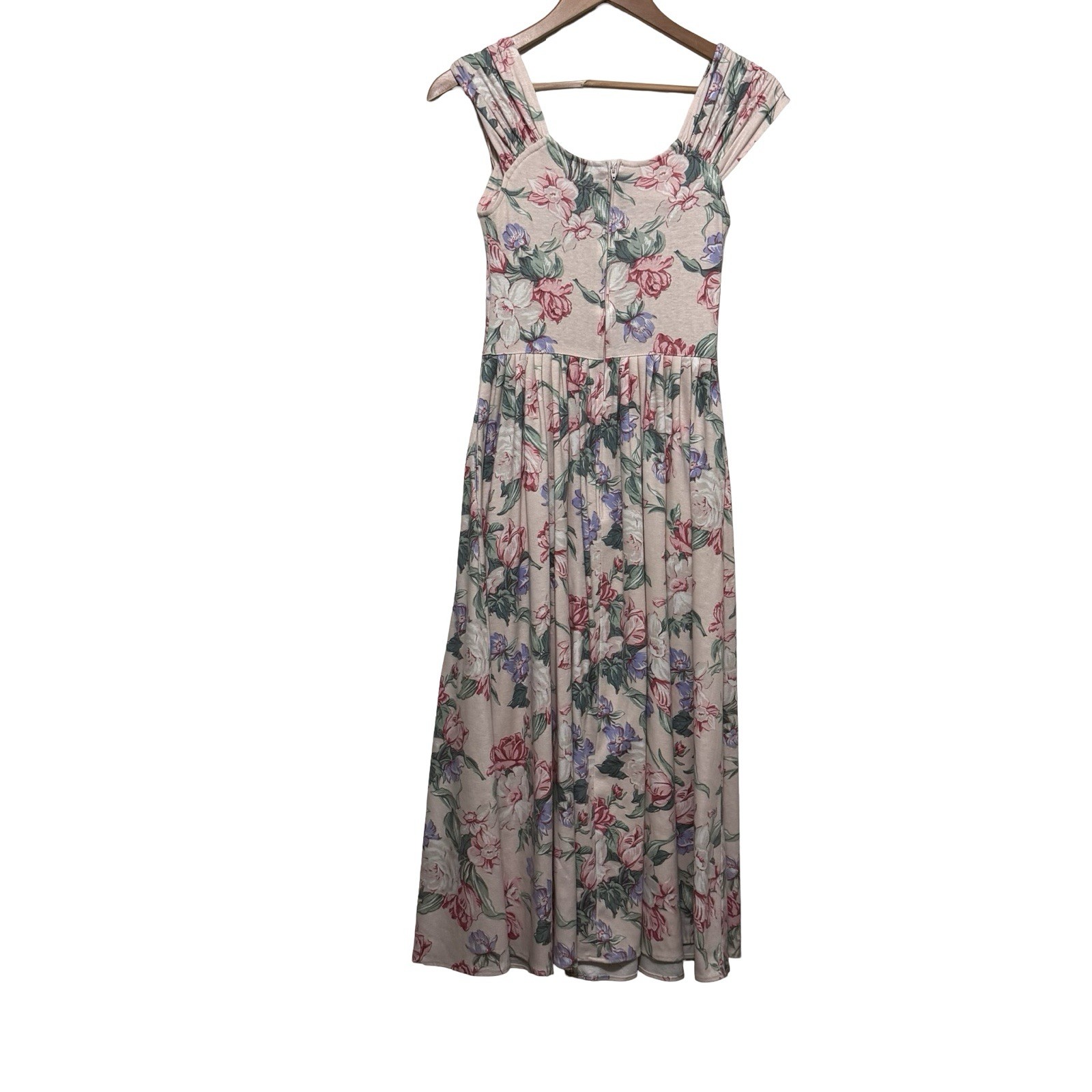 Vintage Carol Anderson California Floral Dress size Medium cottage romantic pink