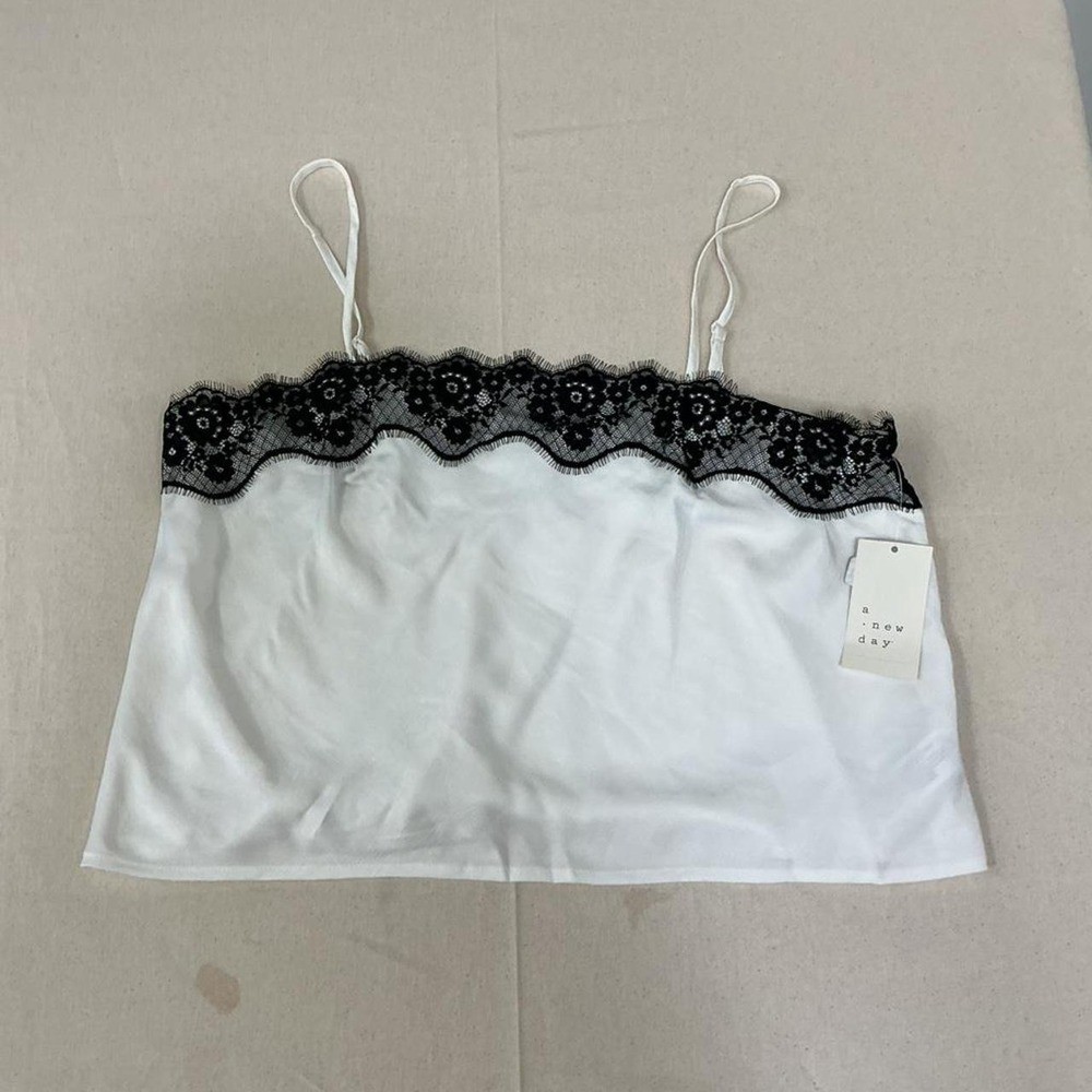 A New Day satin lace-trim camisole top