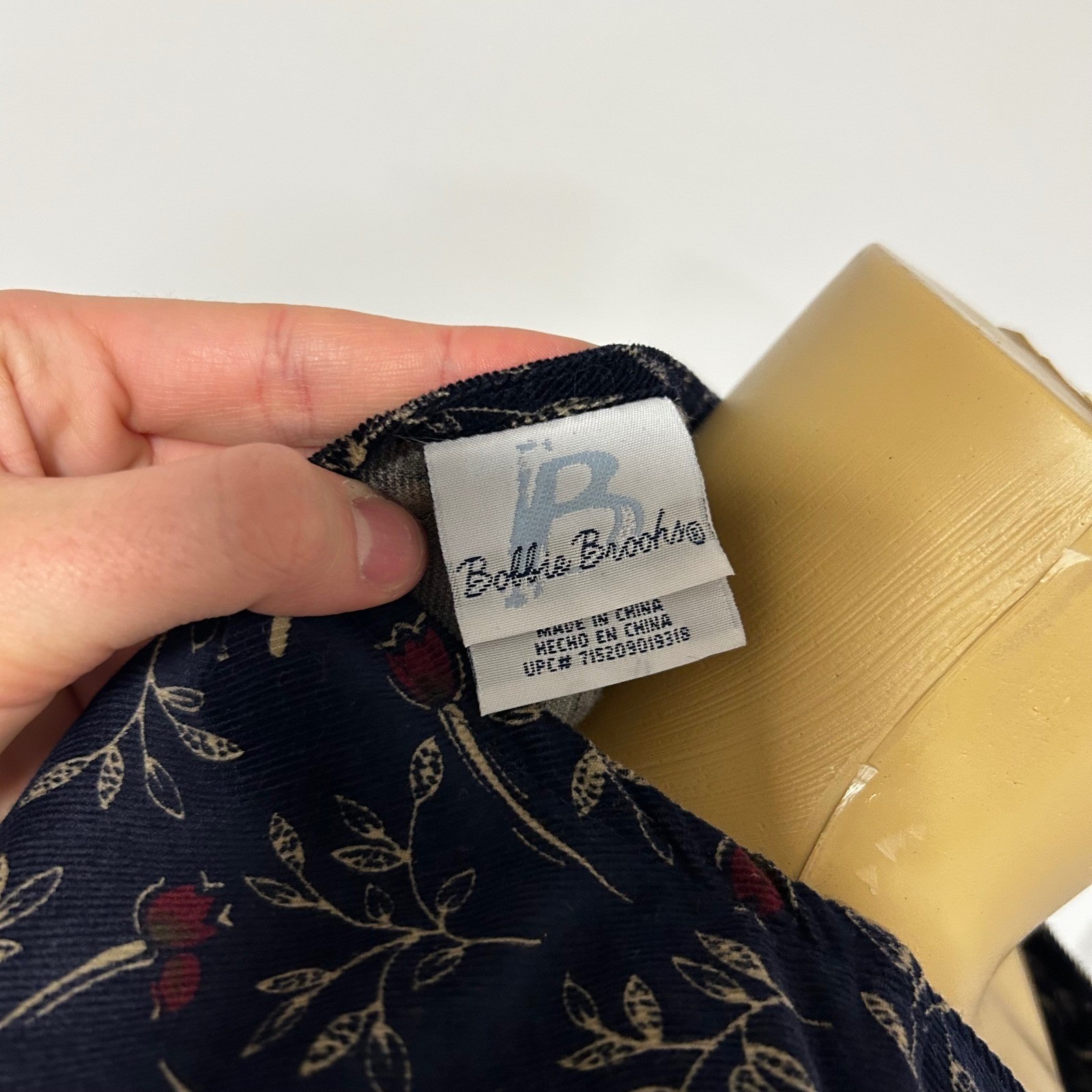 Bobbie Brooks 90s Y2K Vintage Navy Blue Floral Corduroy Dress Sleeveless Small
