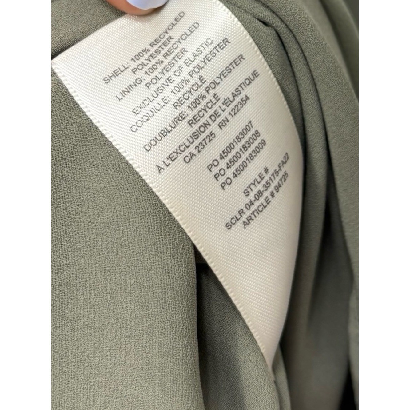 Aritzia Wilfred Sister Dress Sage Green Midi Chifon Dress Size 00