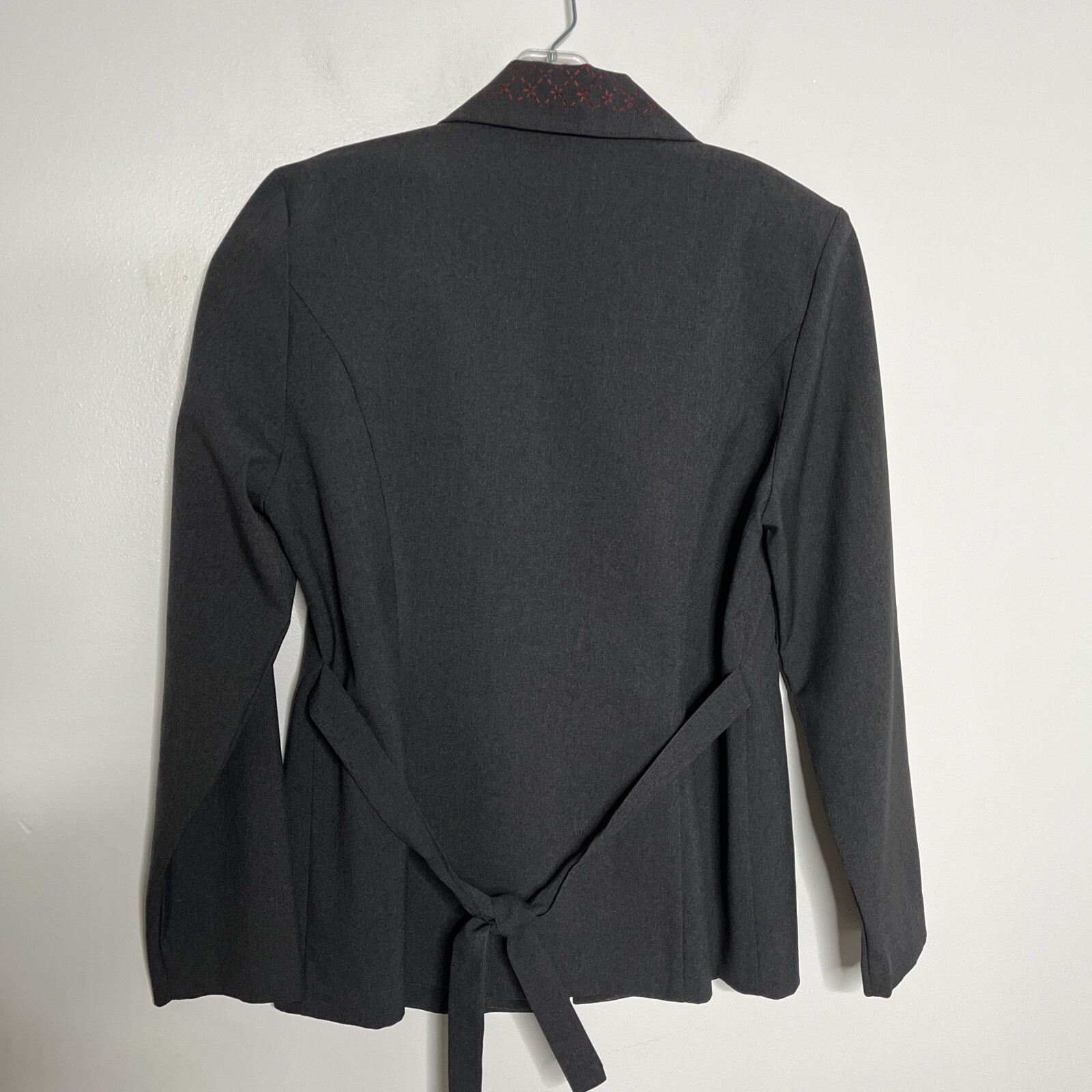 VINTAGE CHAD STEVENS Gray Blazer Suit Jacket Women Size 10P Career USA