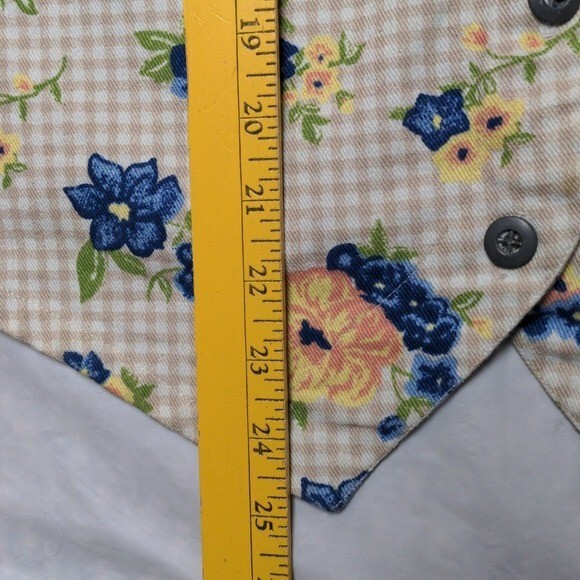 Vintage 90s Floral Print Cottagecore Festival Button Up Vest Size Medium