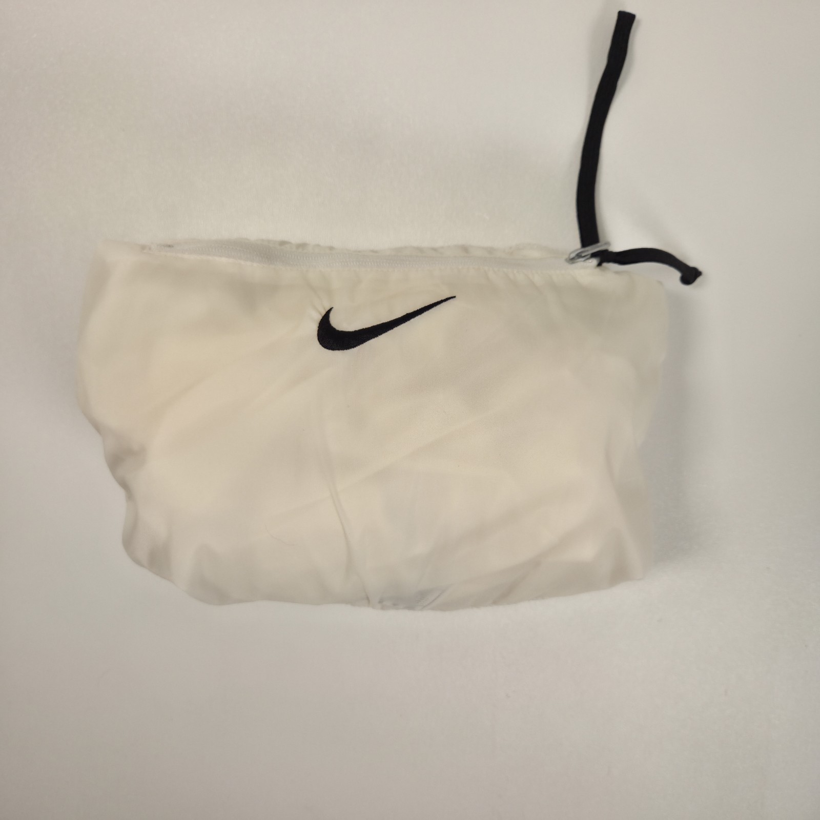 VTG 90s Nike Script Womens Packable Windbreaker Jacket Medium Ivory Athleisure