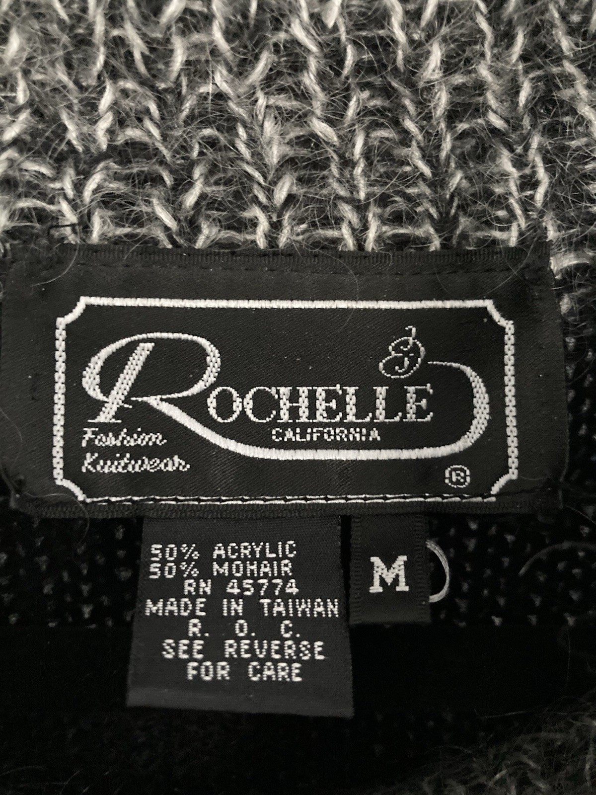 Rochelle California Women’s Knitted Sweater Medium VTG 1980s Shoulder Pad Mohair