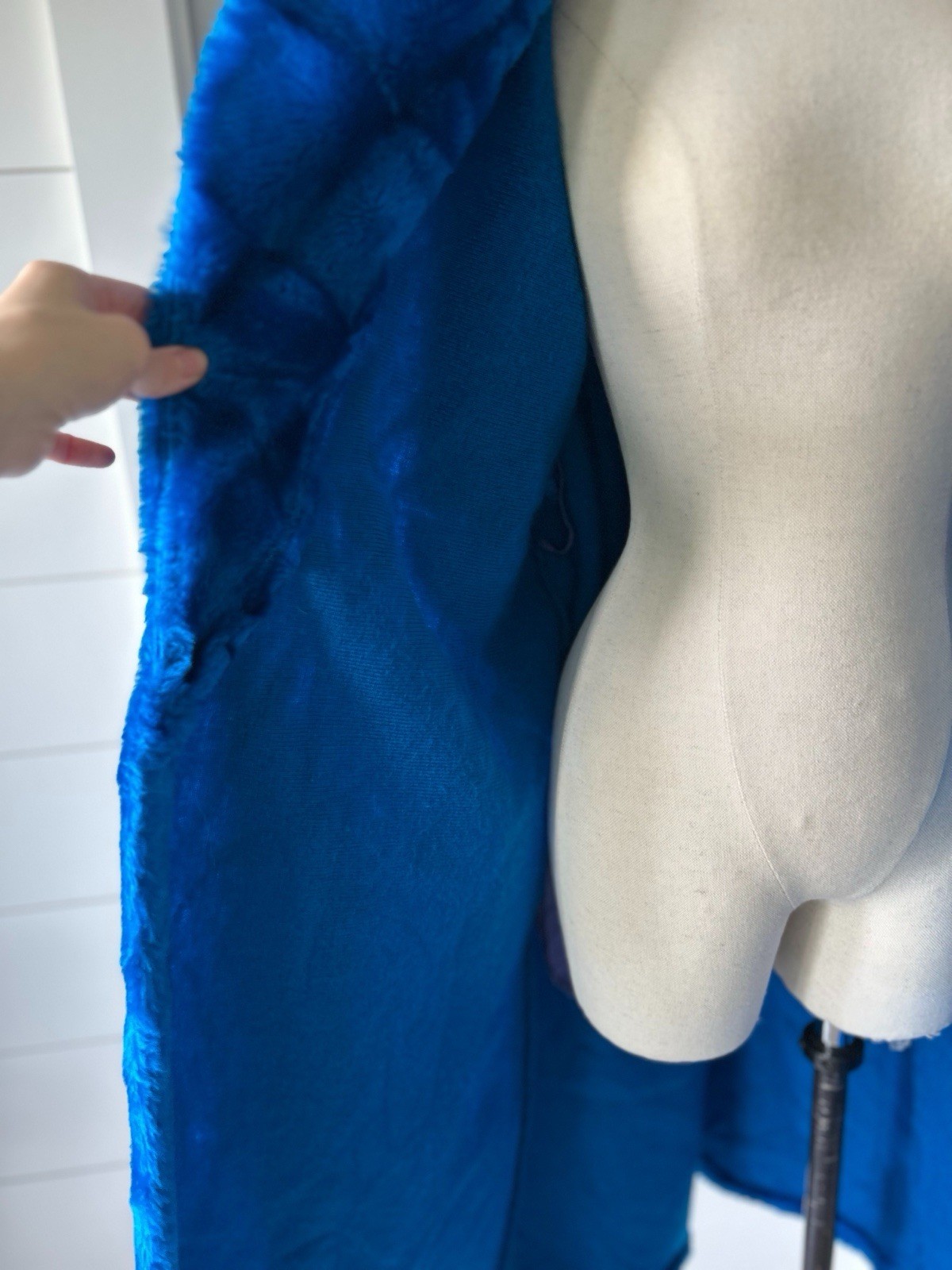Vintage 1970’s Blue Faux Fur Wrap Robe Mod Gogo Glam