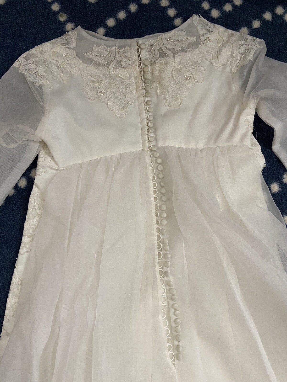 vintage 60’s MOD wedding dress Alfred Angelo Edythe Vincent Lace Beads size 2/4