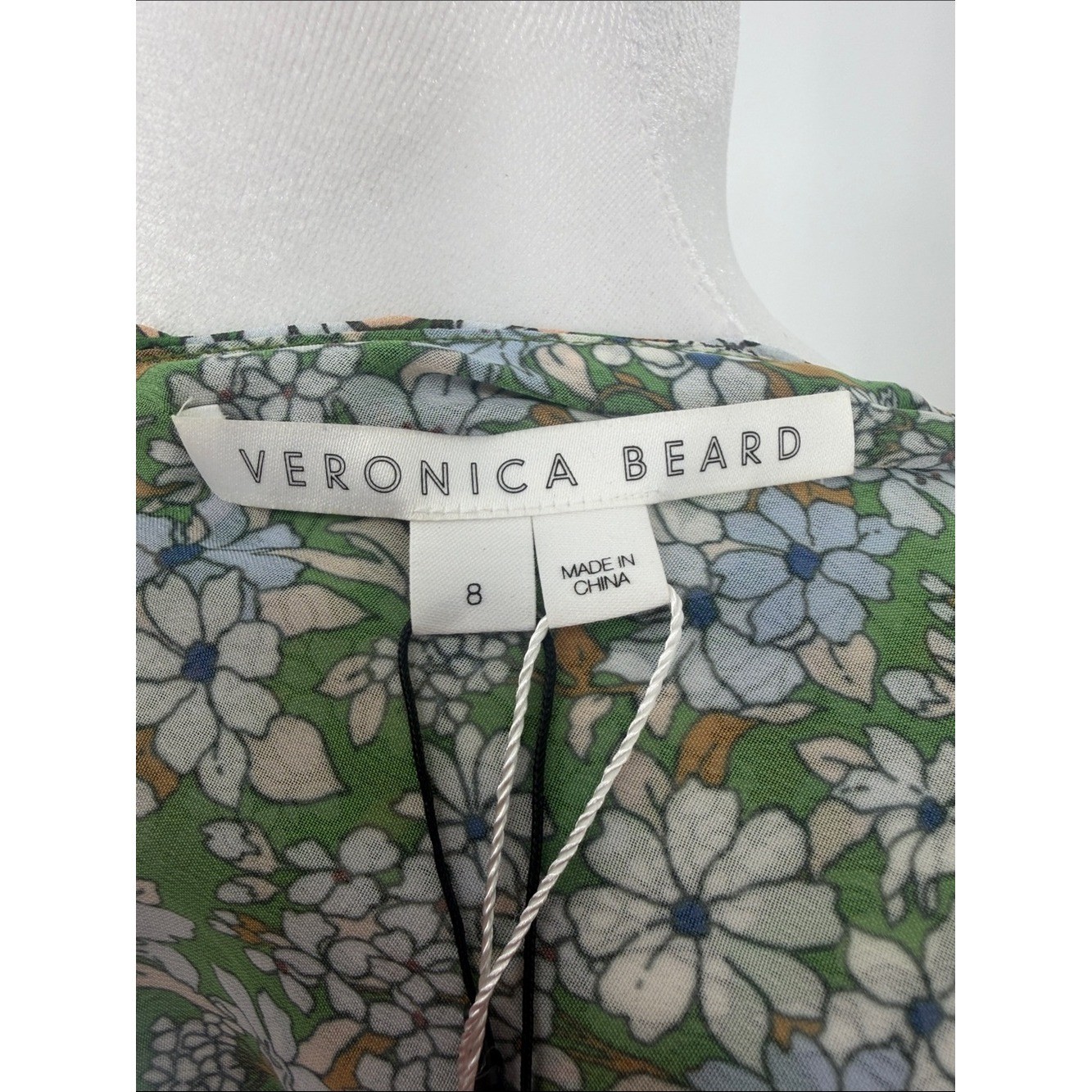 Veronica Beard Avenel 100% Silk Floral Ruffle Midi Dress Size 8 NWT