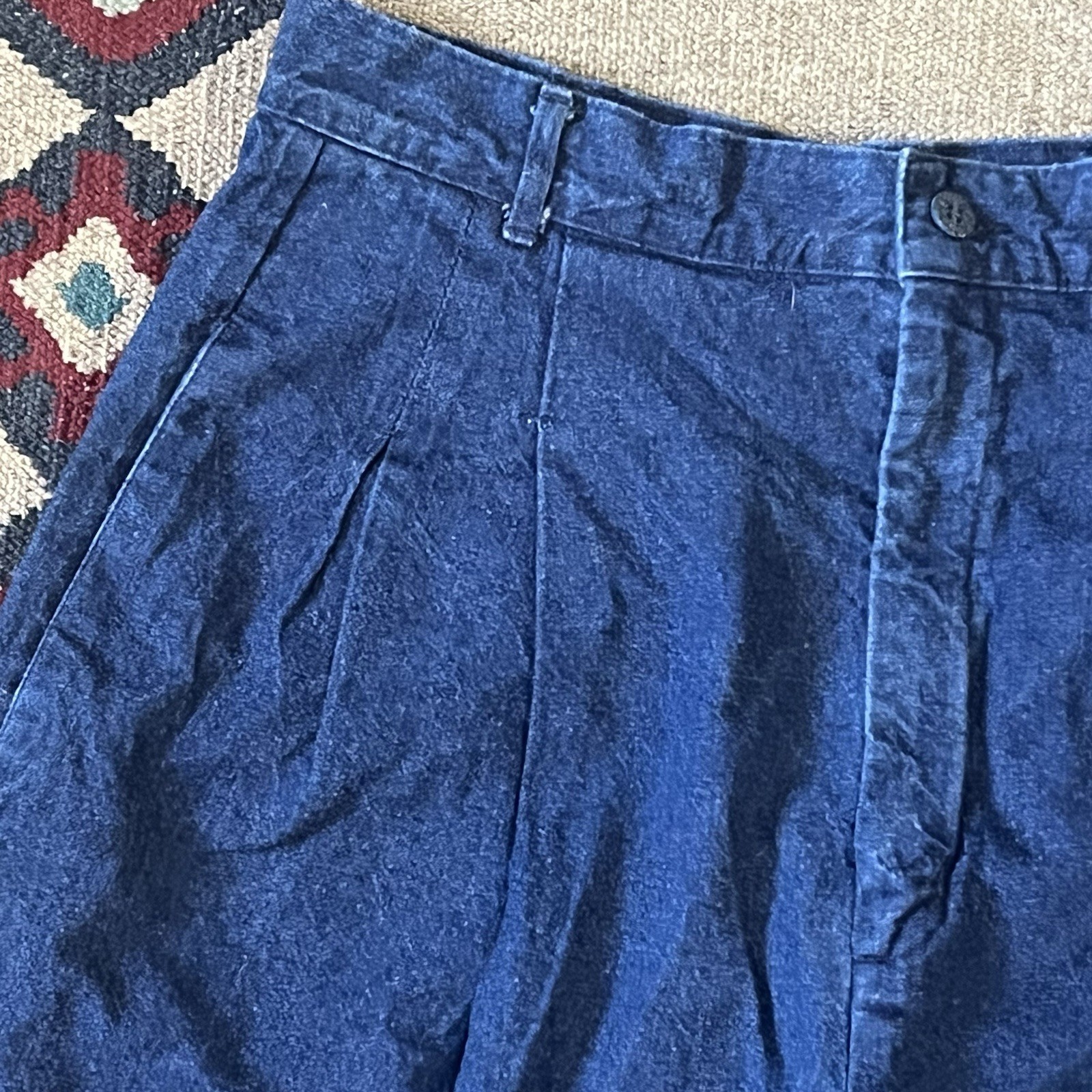 Vintage Levi’s 12 Group Pleated Denim Chinos Womens Size 31×29 Loose Fit Jeans