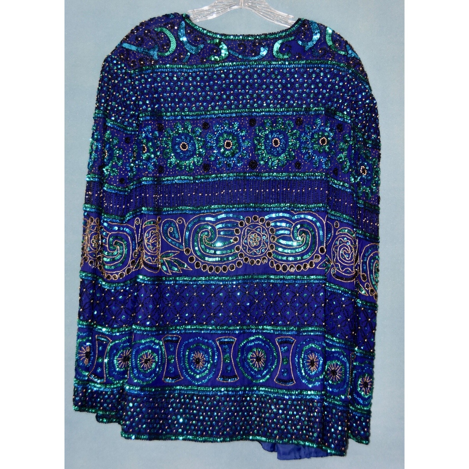 SCALA Designer Hollywood HEAVY BEADED SEQUINED Jacket Blazer Cardigan 4X