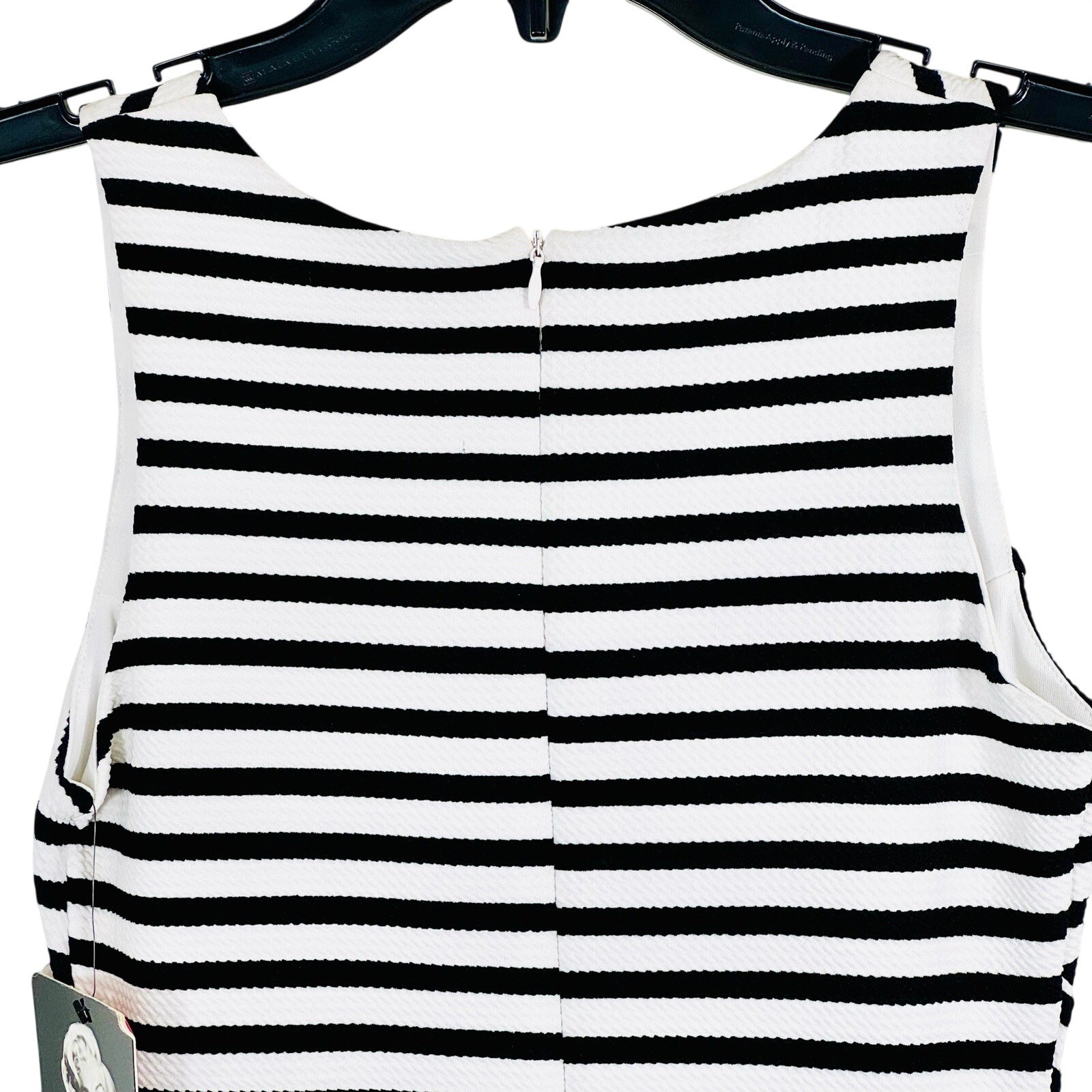 Marilyn Monroe NWT Black White Chevron Stripe Faux Wrap Dress Retro Pinup Glam