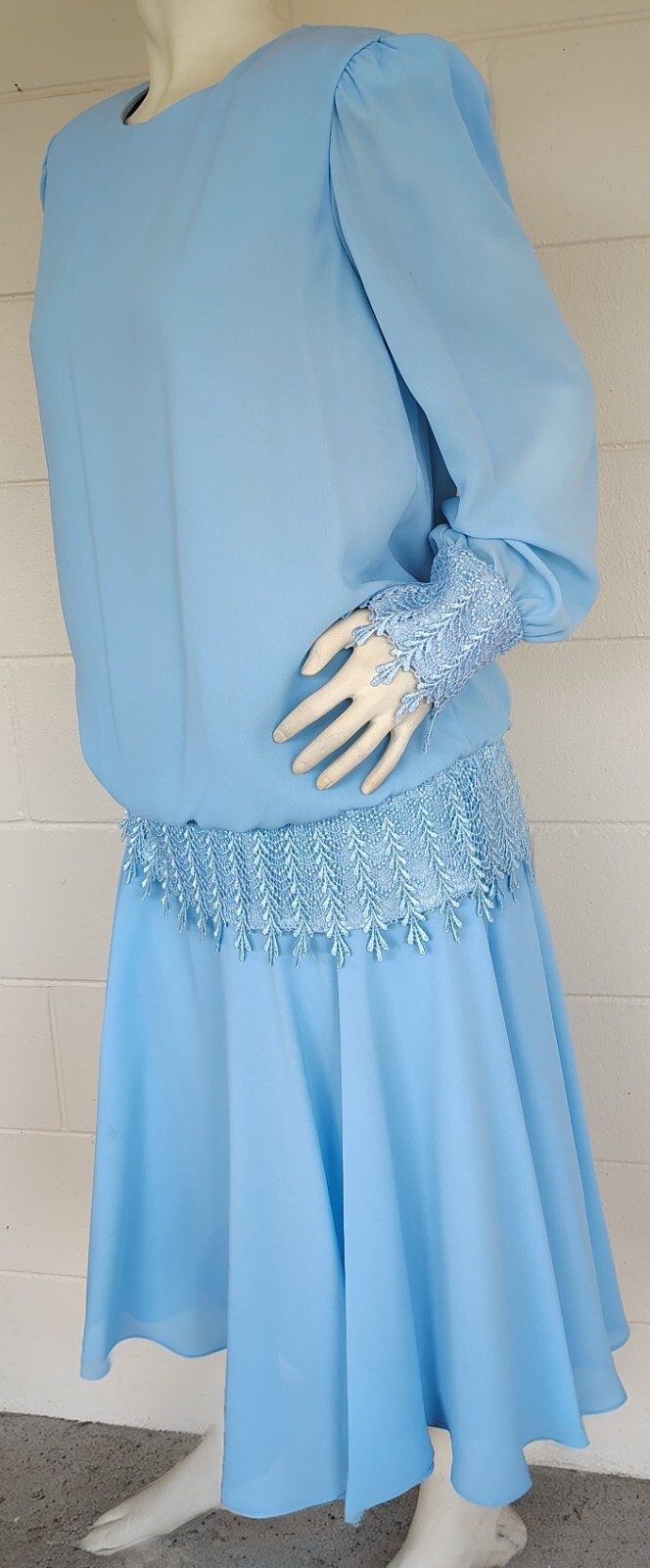 VTG Jill Robbins Dress Plus sz 14 Blue Wedding Mother of the Bride Granny core