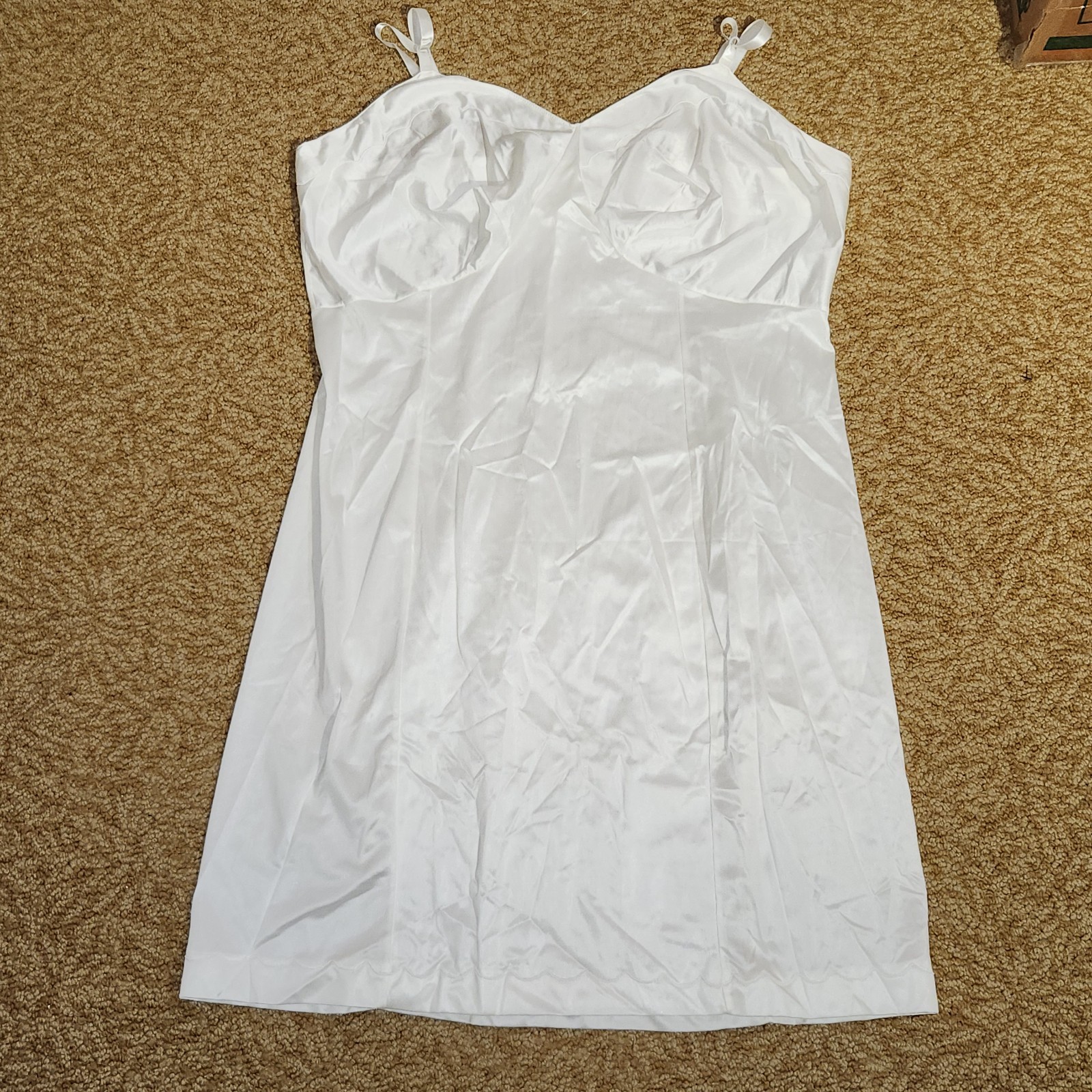 Vintage Sears XL-XXL White Slip Nightie Lingerie Busty Sizes 44 CuteUndergarment