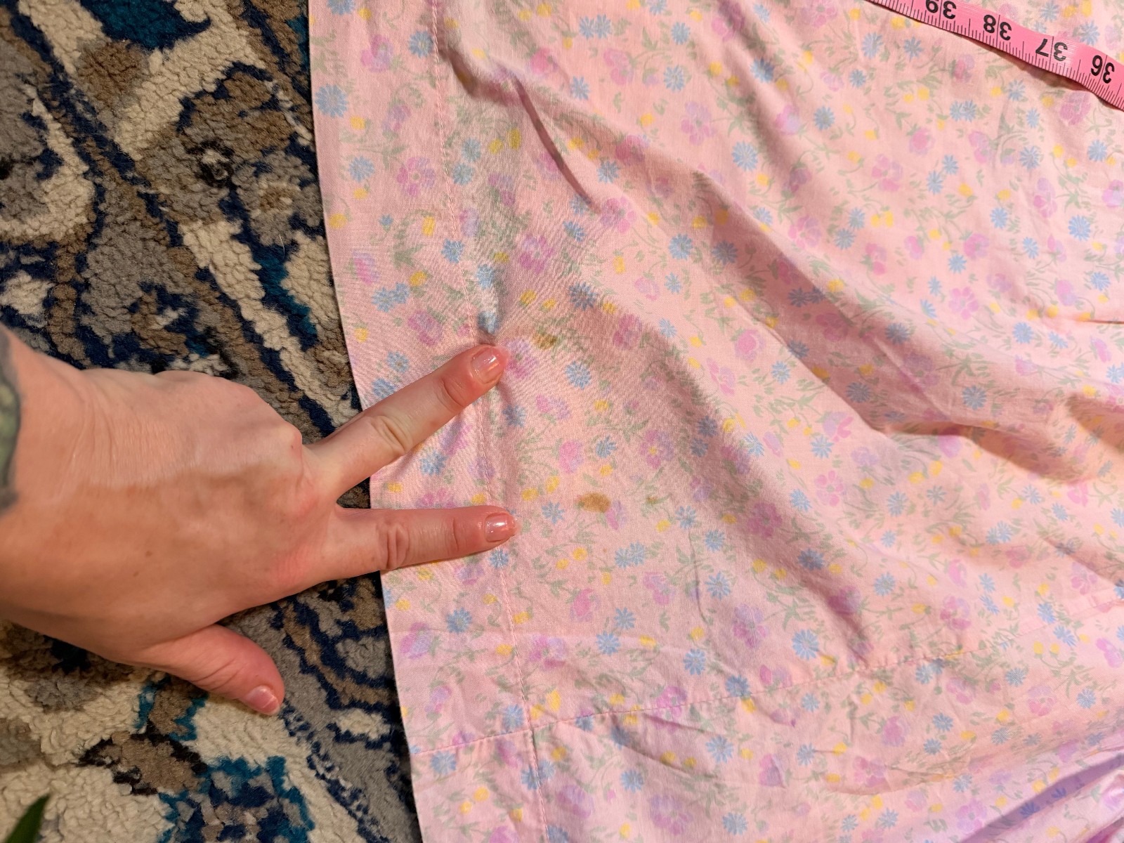 Vintage 80s Laura Ashley light pink floral dress US12