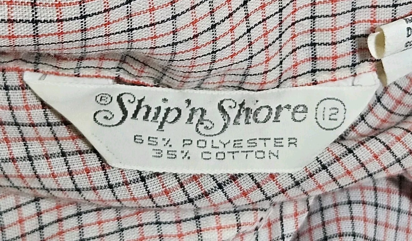 Vintage Ship N Shore Plaid Western Blouse Womens 12 Button-Up Red Black White