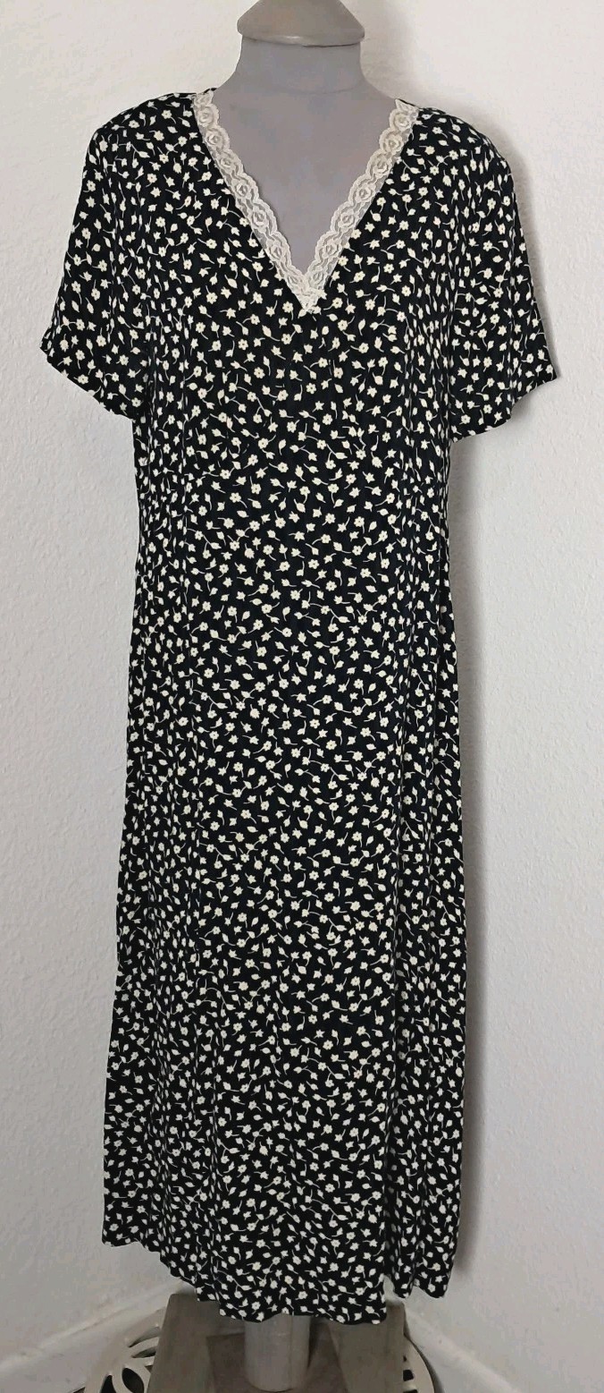 Vtg 90s Midi Dress 12P Ditsy Floral Cottagecore Grunge