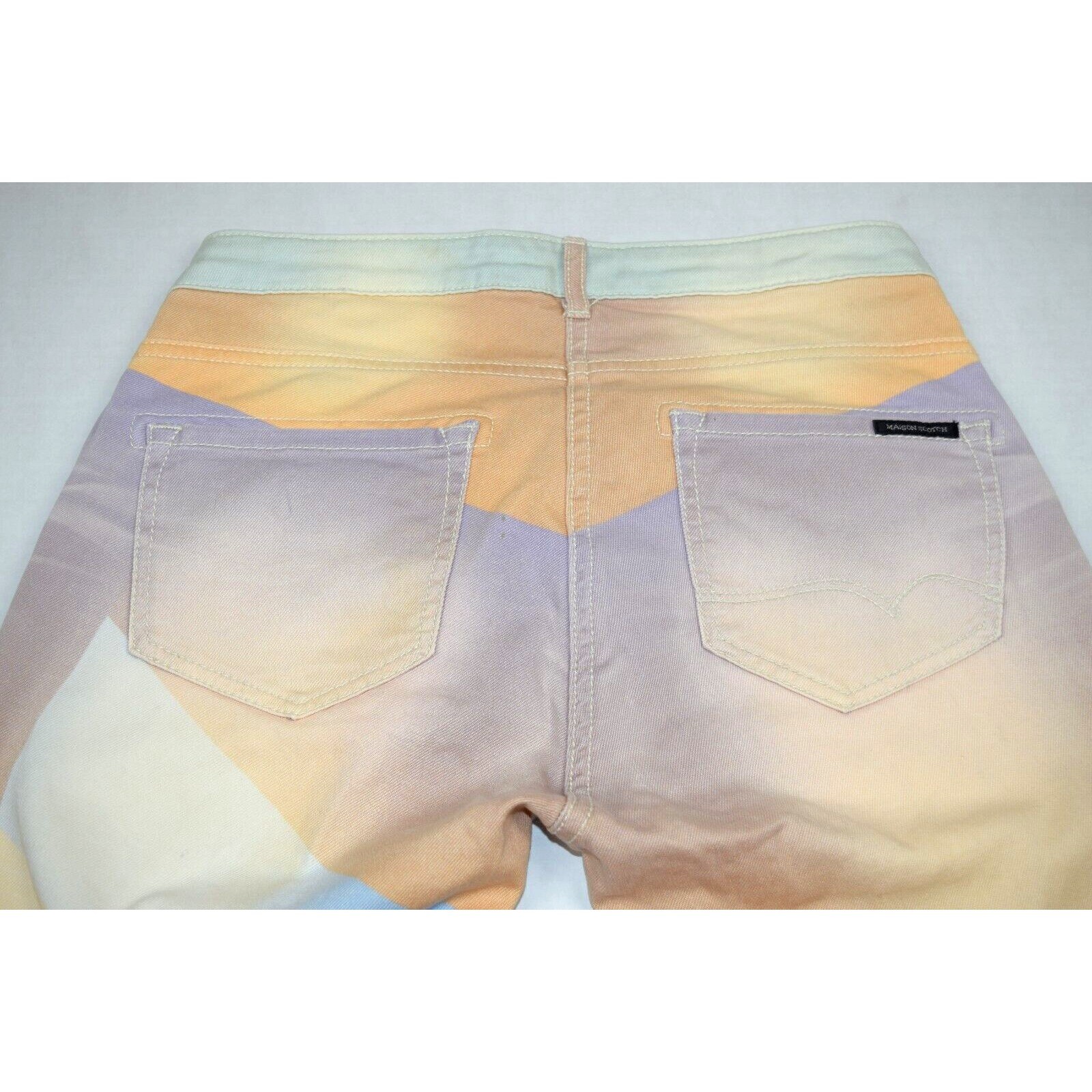 Vintage Maison Scotch Pants 28 x 29 S/M 90s Purple Orange Geo Shapes CottonBlend
