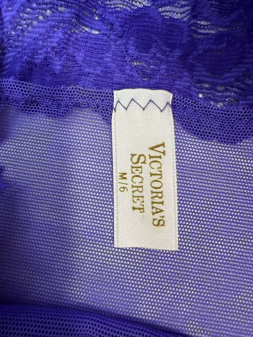 Vintage Victoria’s Secret Purple Sheer Lace Mesh Brief Panties M Nylon USA